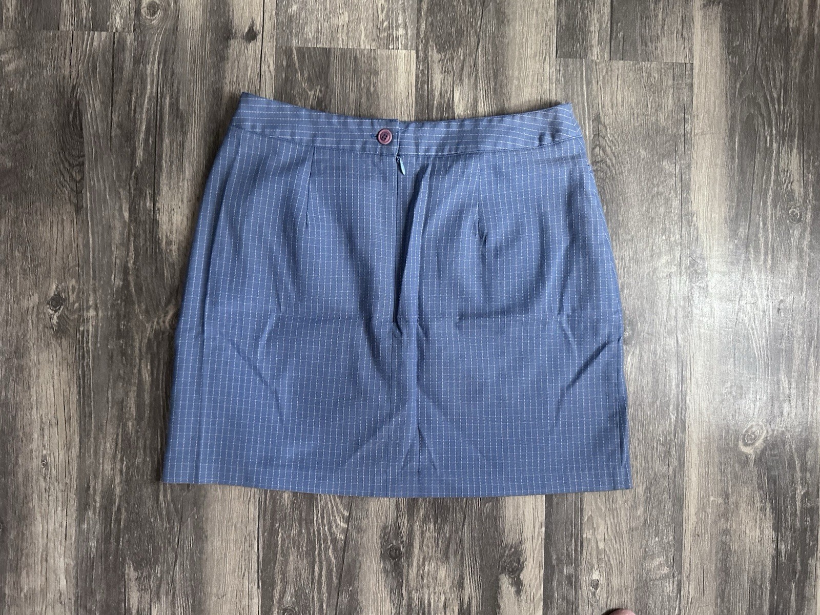 Esprit Light blue with subtle checkered pattern Mini Skirt Size 7-8 Y2K Retro