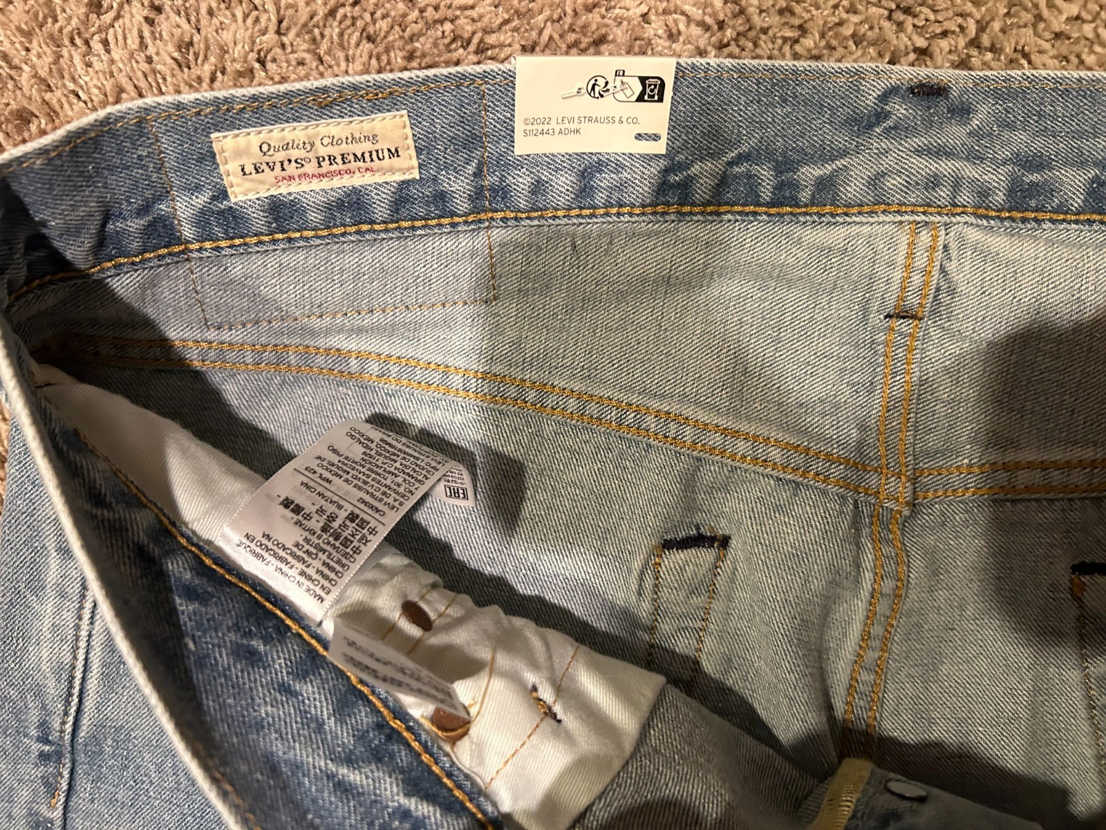 Levi’s Premium 501 Original Fit Selvedge Jeans Blue Men’s Size NWT RT$148 3600