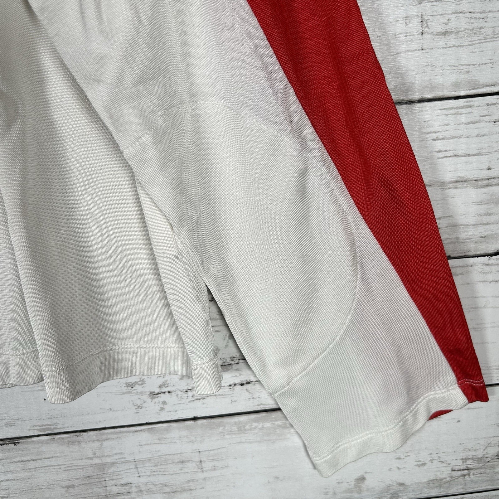 Rag & Bone Sports Silky Jersey Viscose Cotton Red White Boxy Cropped Top L