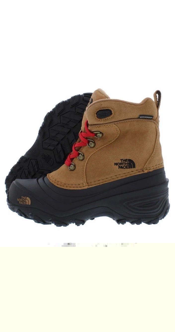 The North Face Youth Chilkat Lace Waterproof Winter Boots Size 13c – Tan/Black