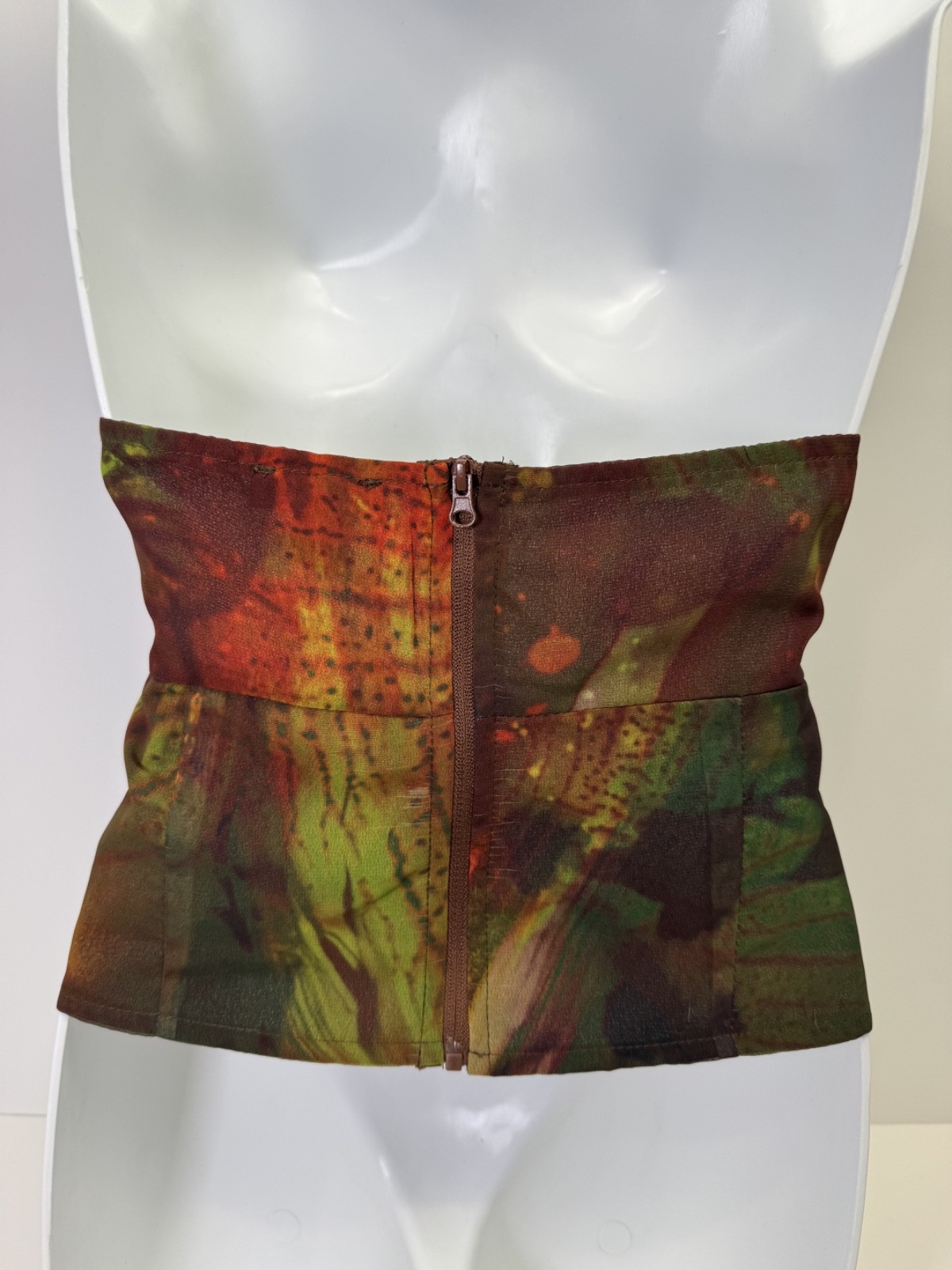 PrettyLittleThing Orange Tie Dye Plunge Lace Halter Top NWT US 8 Boho Y2K