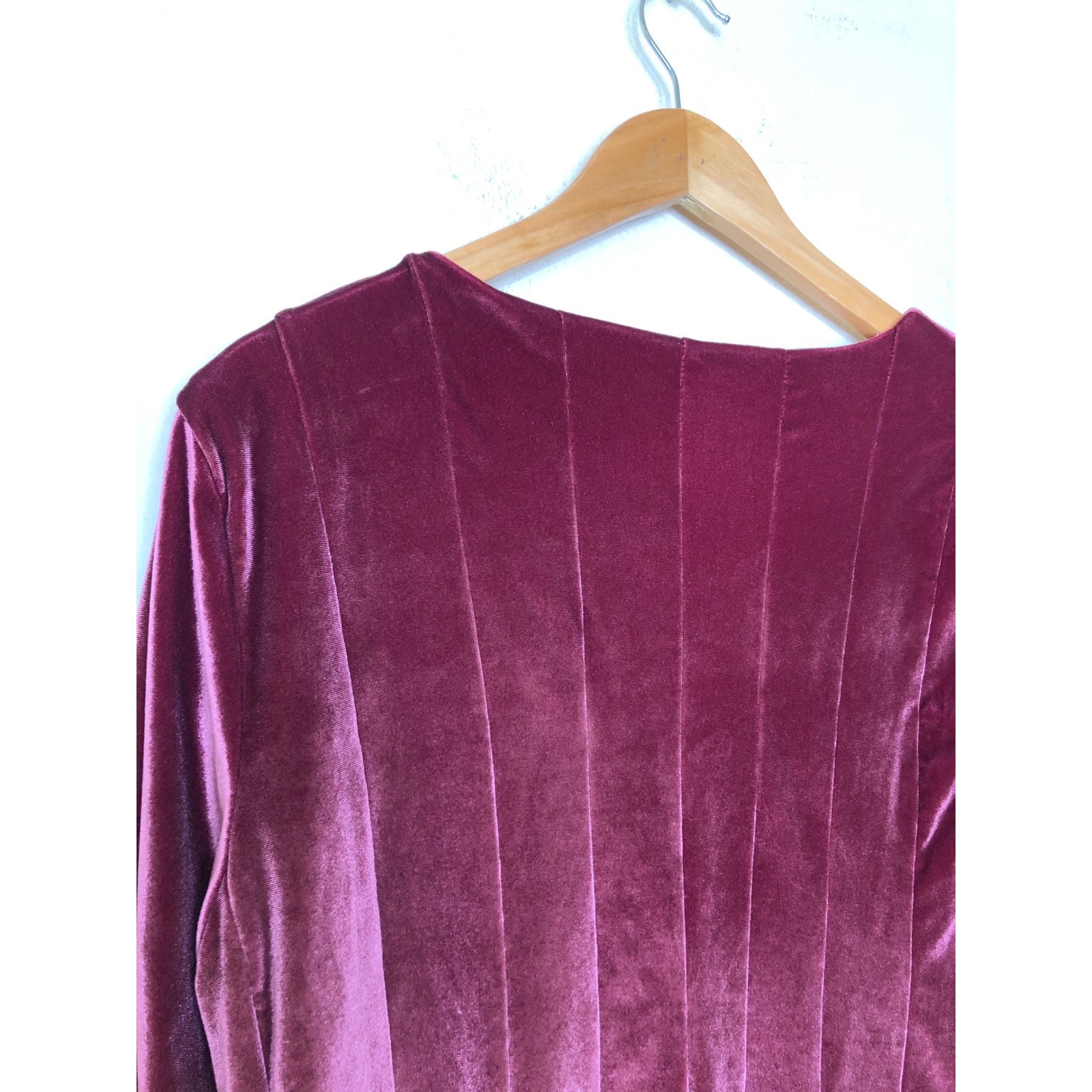 Soft Surroundings Bella Rose Large Velvet Pintuck Long Sleeve Tunic Top Romantic