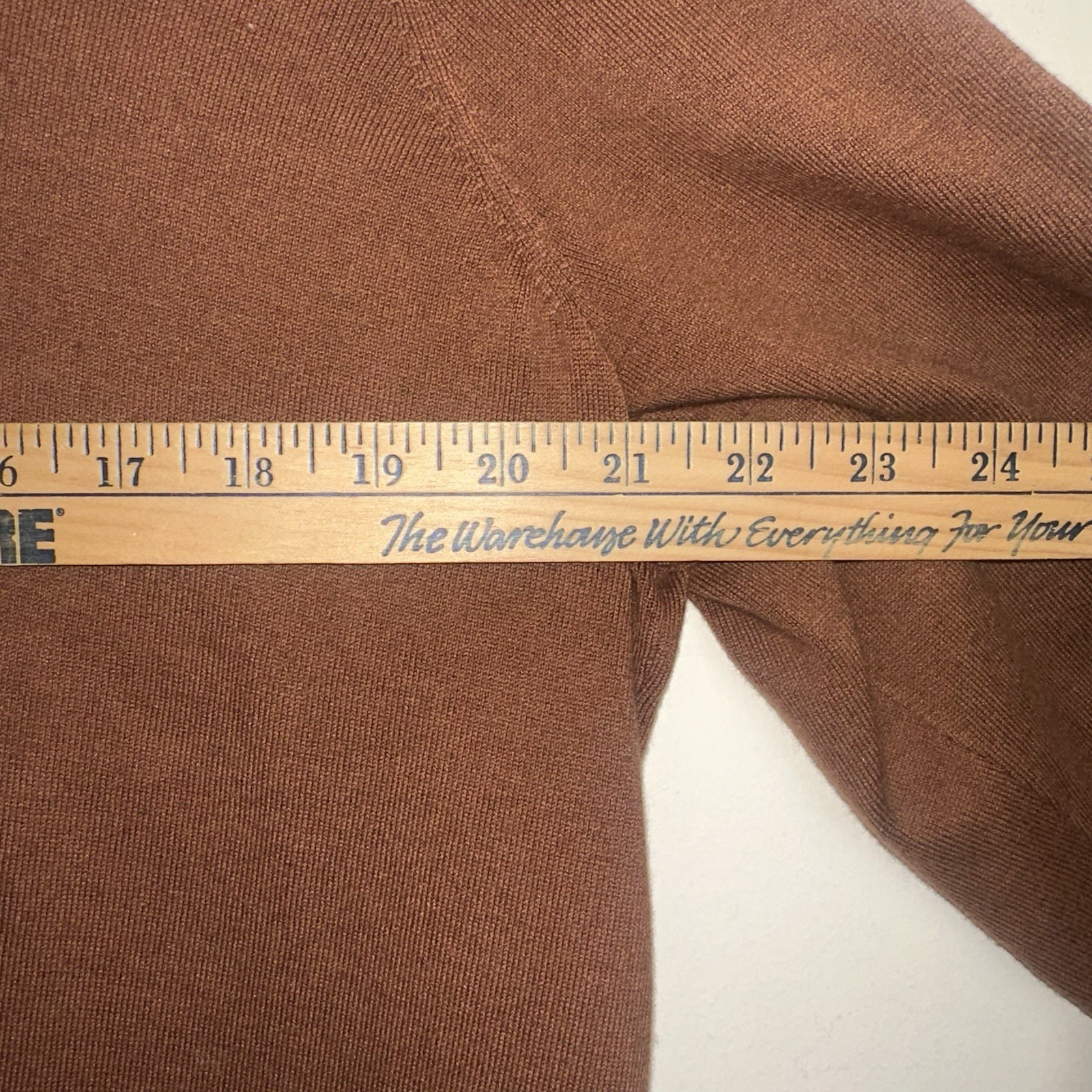 Talbots Womens 2XP Scallop Brown Solid Tight-Knit Sweater Cotton Classic Stretch