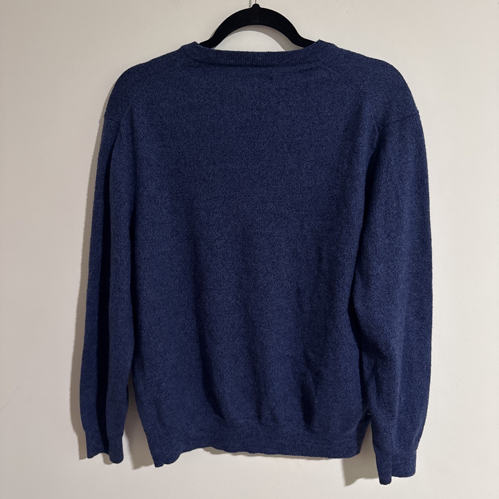 Club Room Sweater Mens XL Navy Blue Merino Wool Blend Crew Neck Minimalist