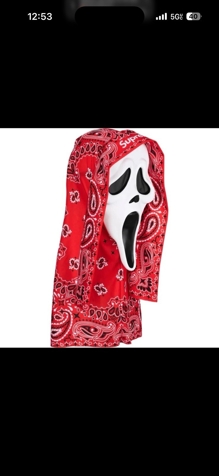 Supreme Ghostface Mask Red New With Tags Ss26