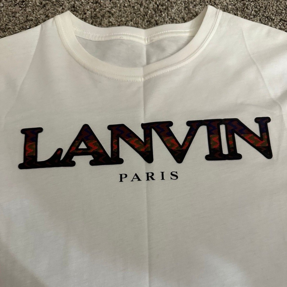 Authentic Lanvin Paris Graphic Logo T-Shirt – White (Size 14Y)