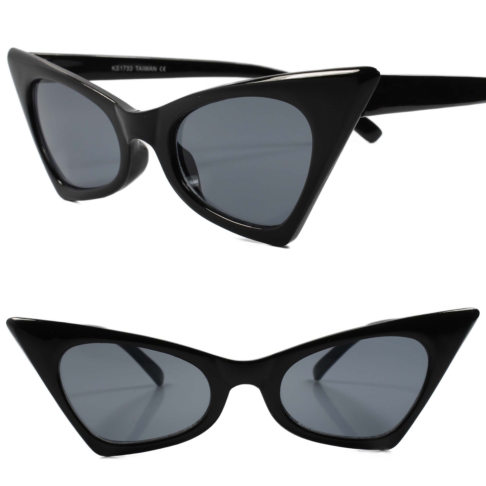 Classic Vintage Retro 80s 90s Look Chic Sexy Womens Black Cat Eye Sunglasses