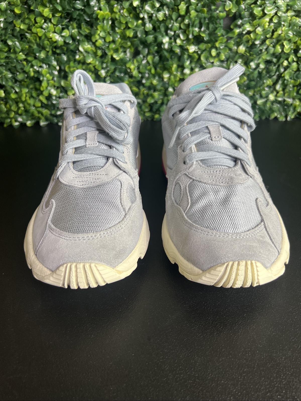 Adidas Falcon Suede Canvas Shoes Trainers Size 7.5 Grey/Magenta