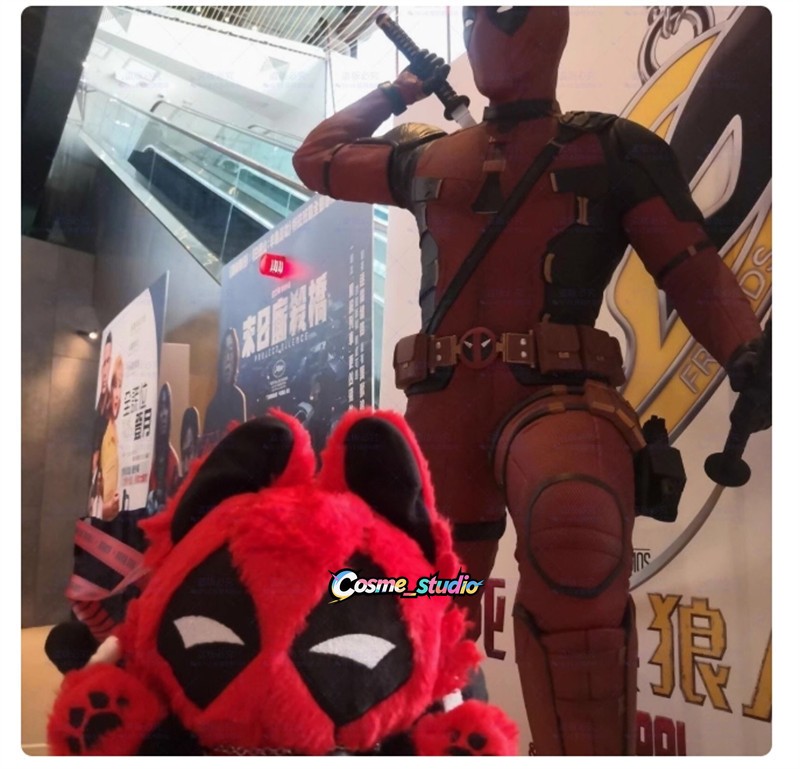 Cute Marvel Deadpool Bear 30cm Plush Doll Stuffed Toy Cotton Anime Gift Pillow