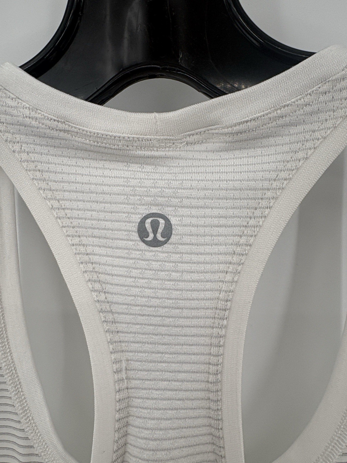 Lululemon White Stripe Swiftly Tech Racerback Tank Top Womens Size Unknown