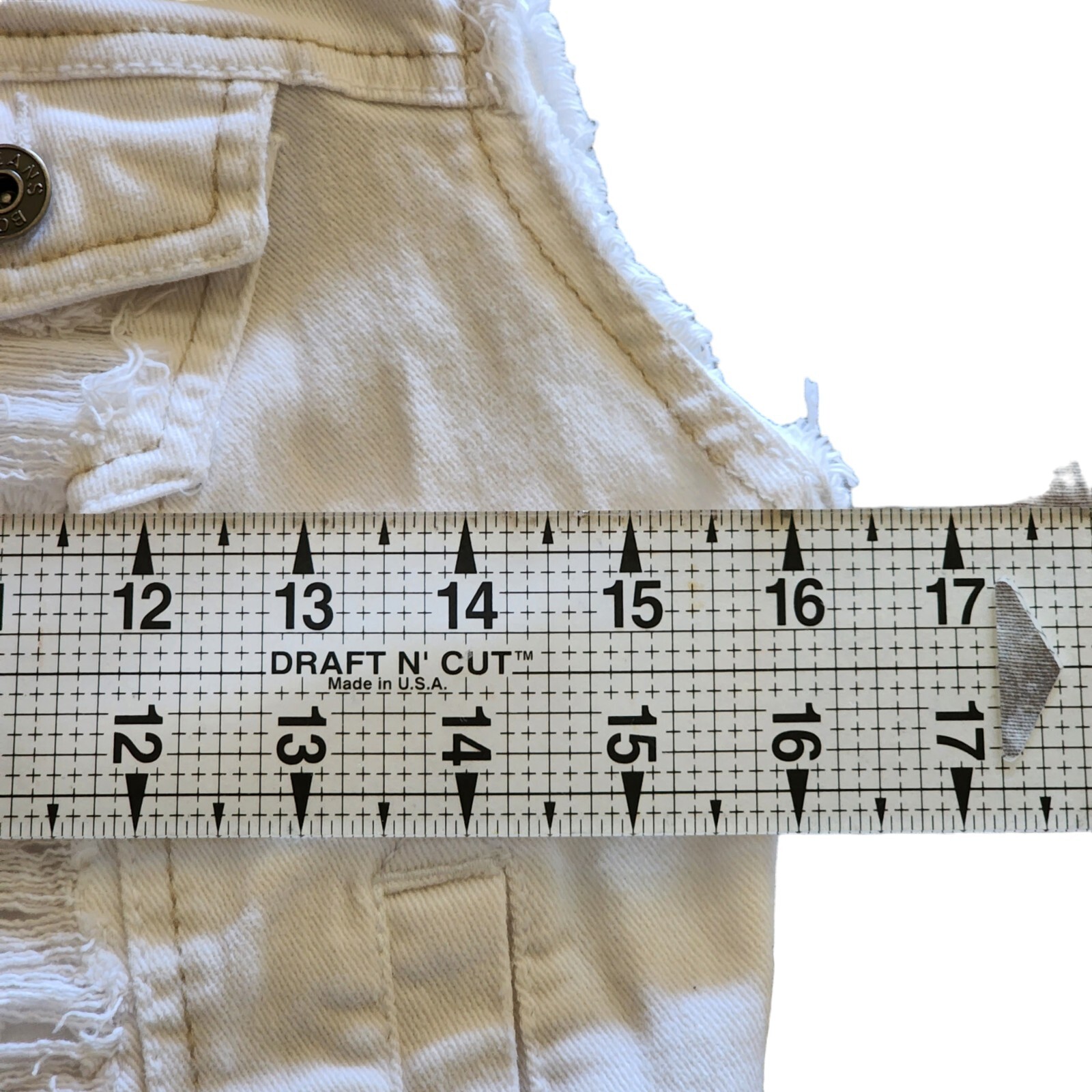 Bongo Women’s/Junior’s Size M Distressed White Denim Vest