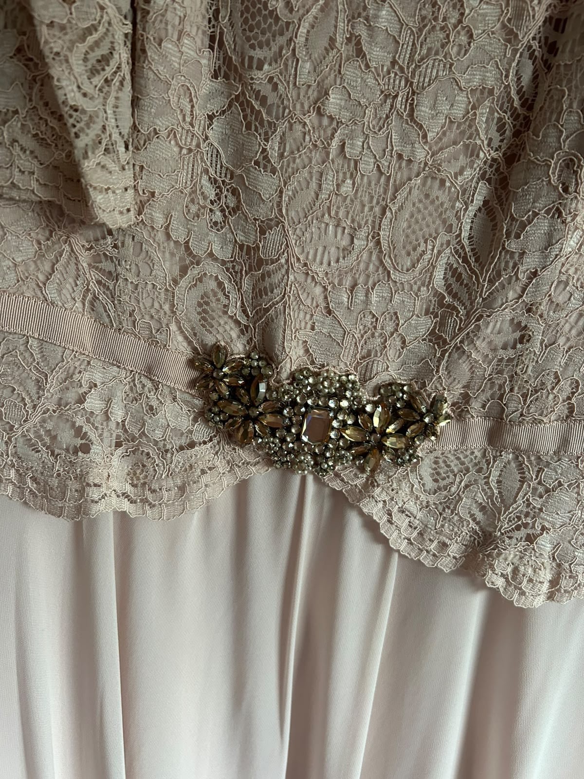 Jenny Packham No1 Blush Pink Chiffon & Lace Gown UK14 Never worn 💖