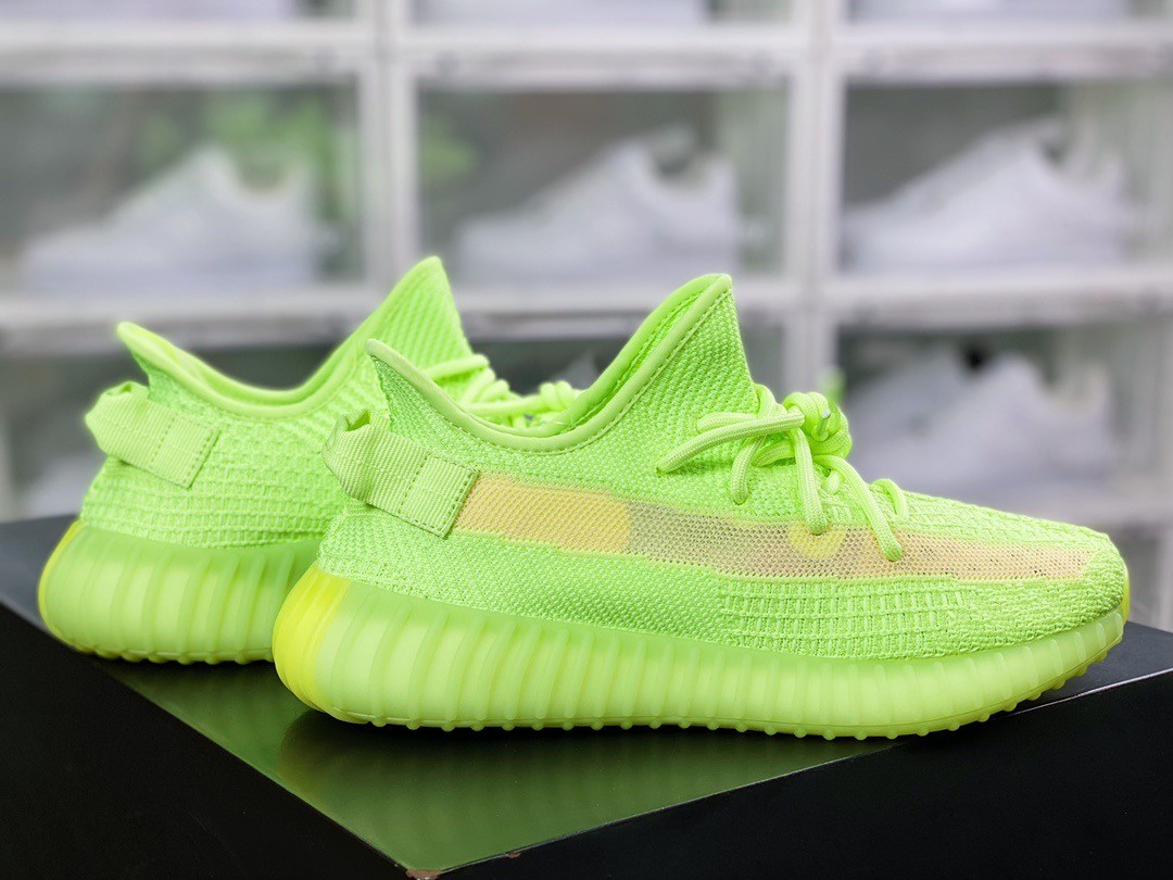 Adidas Yeezy Boost 350 V2 Glow in the Dark GID Neon Green Men’s Women’s Sneakers