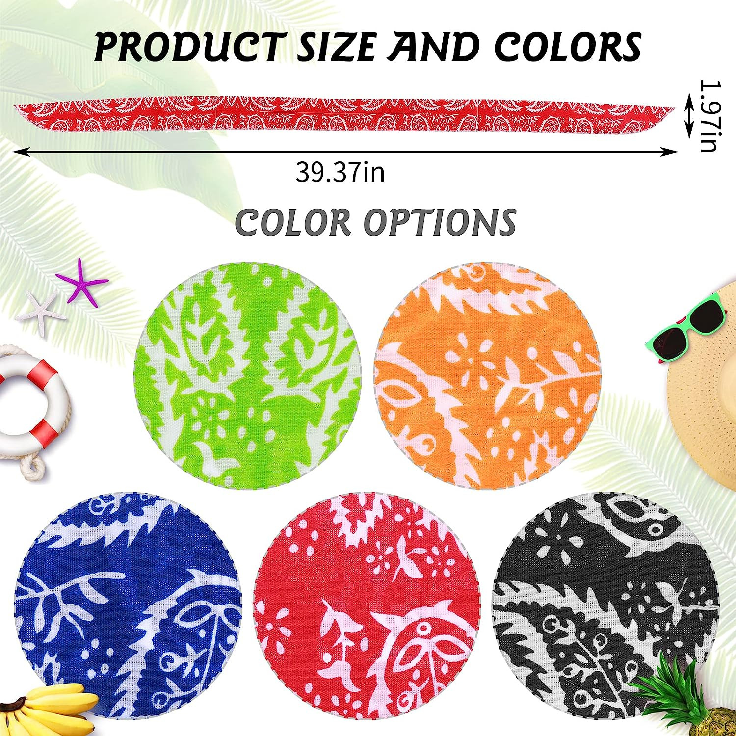 5 Pieces Cooling Neck Wraps, Ice Scarf Water Soaking Wraps for Neck Bandana Head