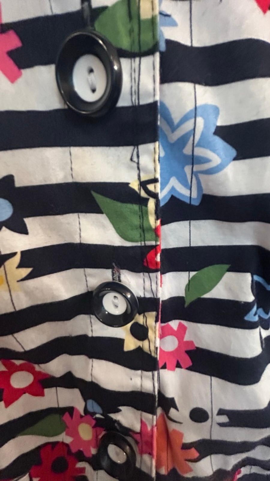 Christopher & Banks Blazer Jacket Womens Small S Stripe Floral Button Casual Top