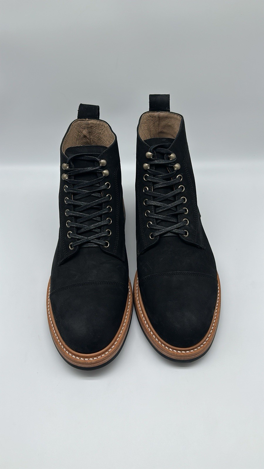 Taylor Stitch Cap Toe Moto Boot in Weatherproof Black Suede Men’s Size 12 D NEW