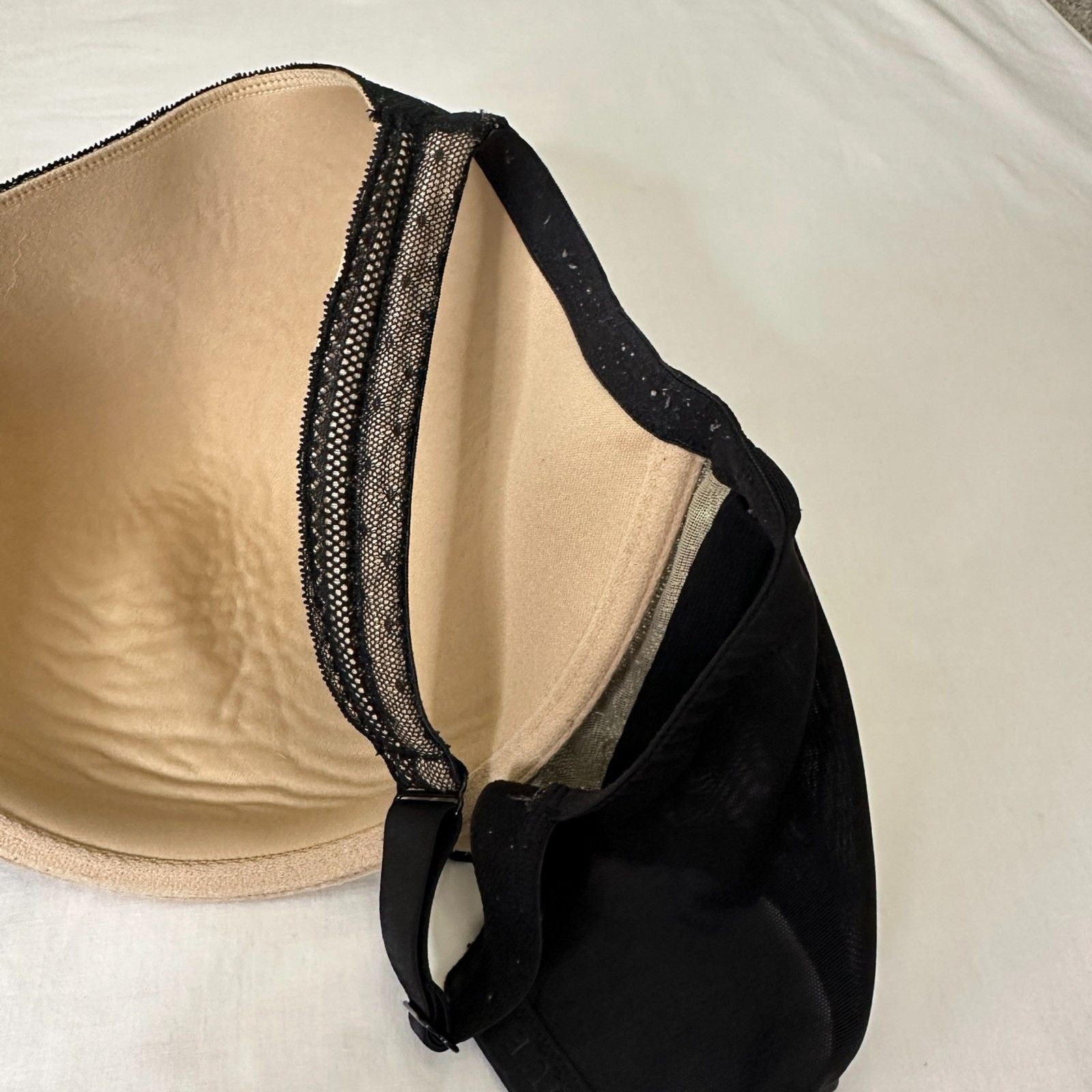 Cacique 40H Modern Lace Covered Full Balconette Bra Black Nude Underwire Plus