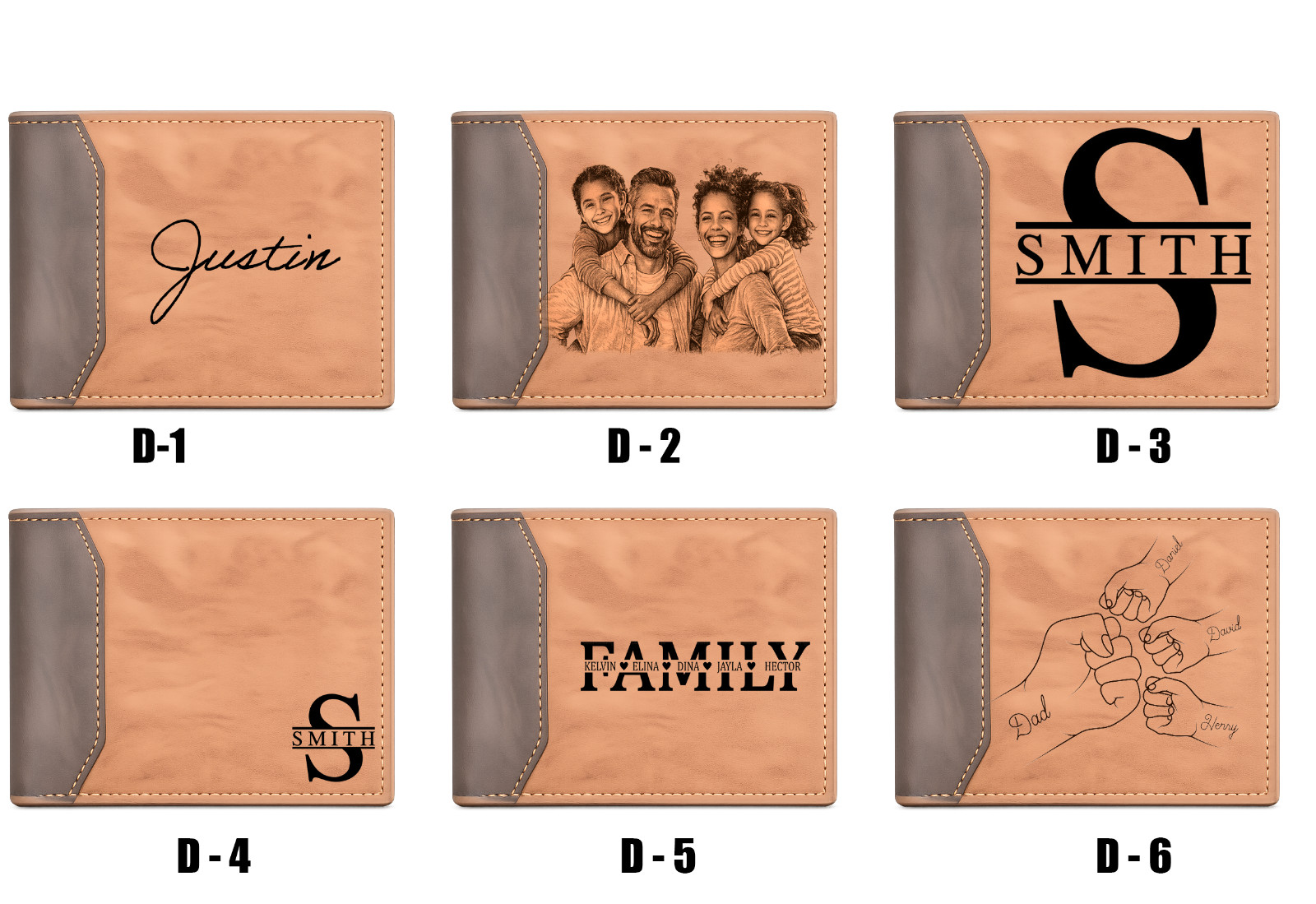 Custom Wallet For Dad With Kids Names, Day Gift, Customized Wallet
