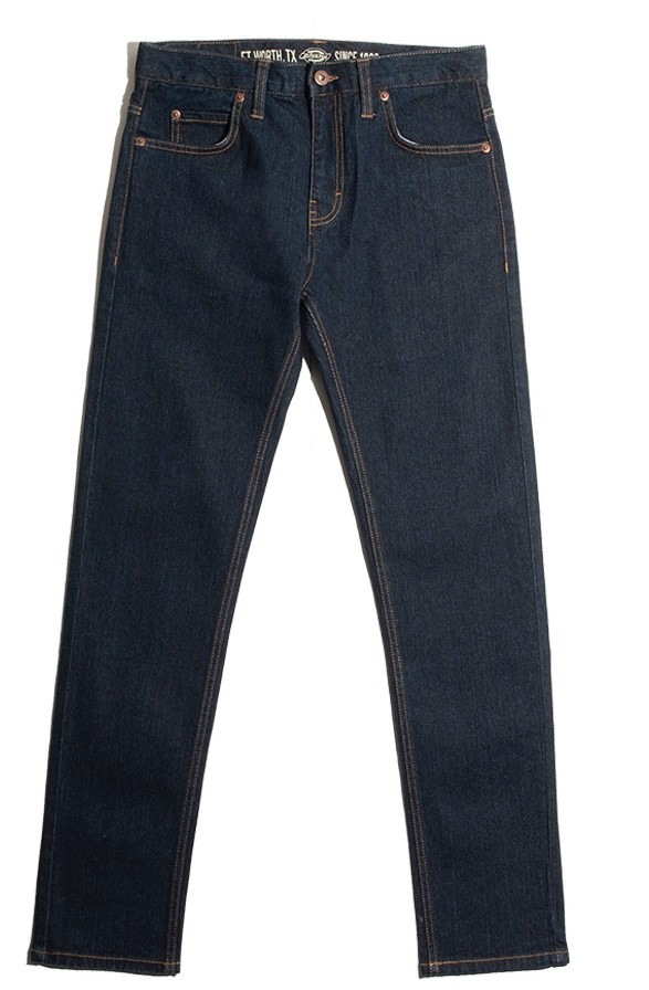 dickies mens skater work or school dark blue stretch slim skinny jeans 28-38