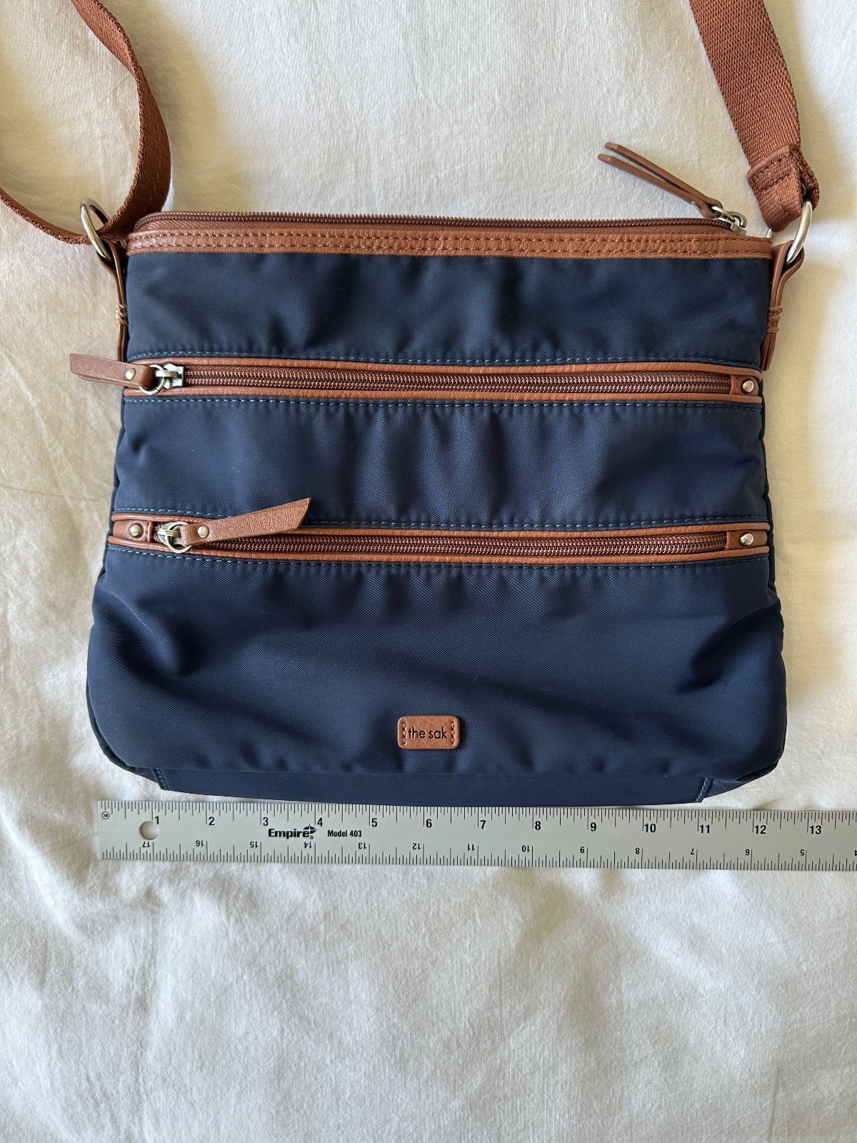 The Sak Esperato Nylon Crossbody Purse Bag Navy Blue Travel Organizer