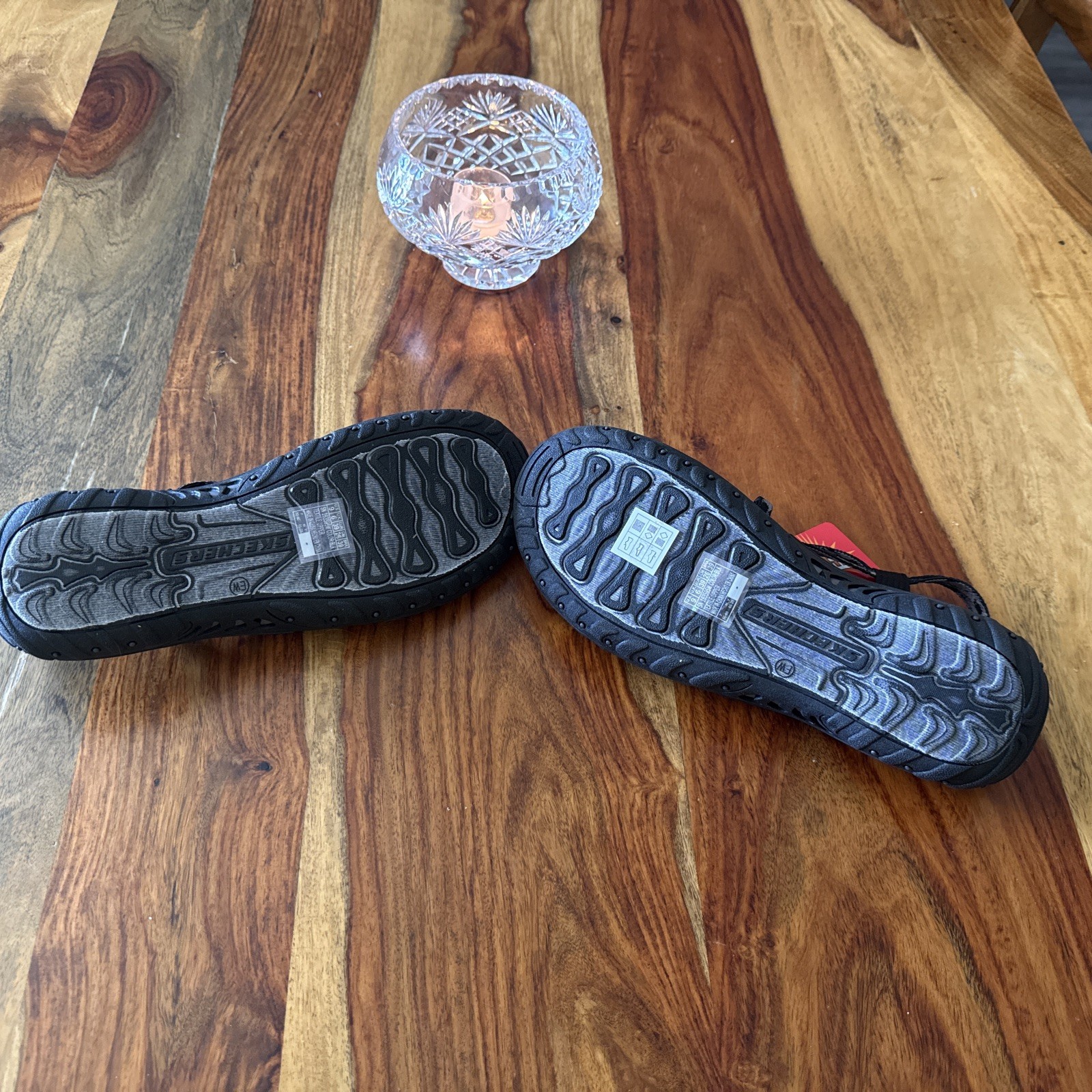 Skechers Reggae Positive Space Black Women’s Sandals – Size 9 Wide Fit 163595W