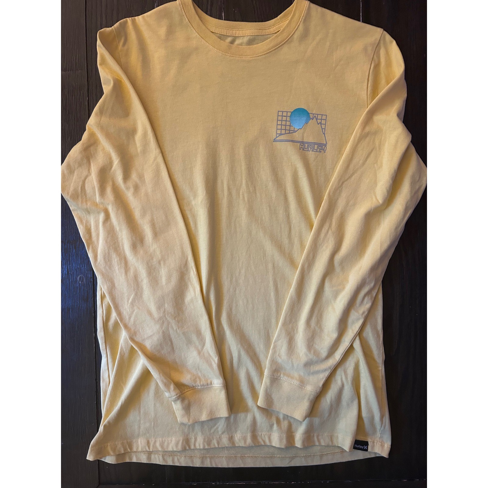 Hurley Mens Everyday Explorer Long Sleeve Graphic T-Shirt Yellow Small