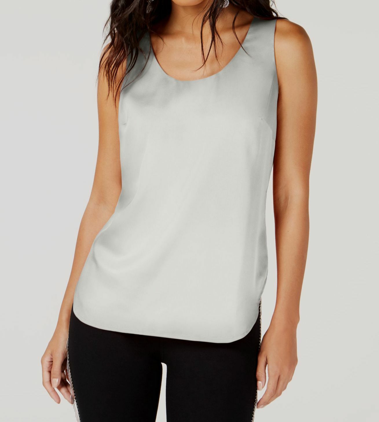 $39 I.N.C International Concepts Women’s Ivory Scoop-neck Tank Top Size S