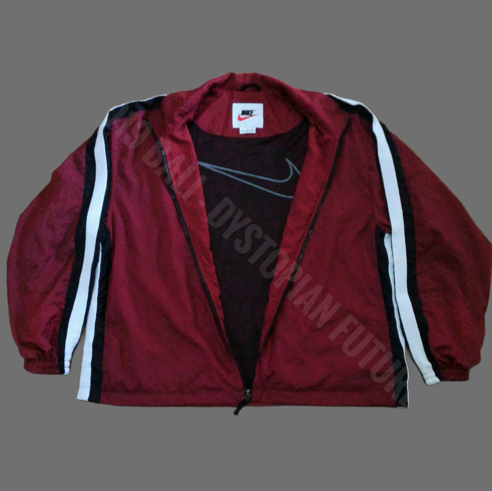 Vintage Nike Double-Sided Small Big Swoosh Logo Track Jacket Maroon/Black/White