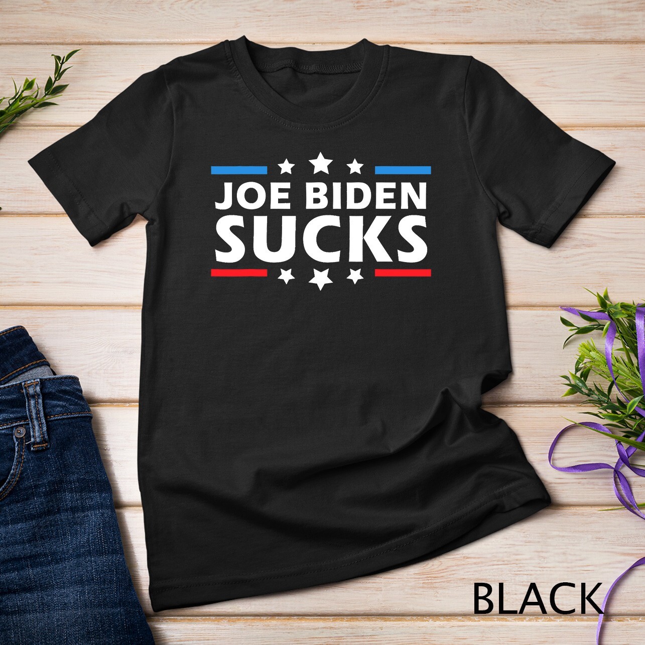 Mens Joe Biden Sucks Funny Anti-Biden Gift T-Shirt Unisex T-shirt