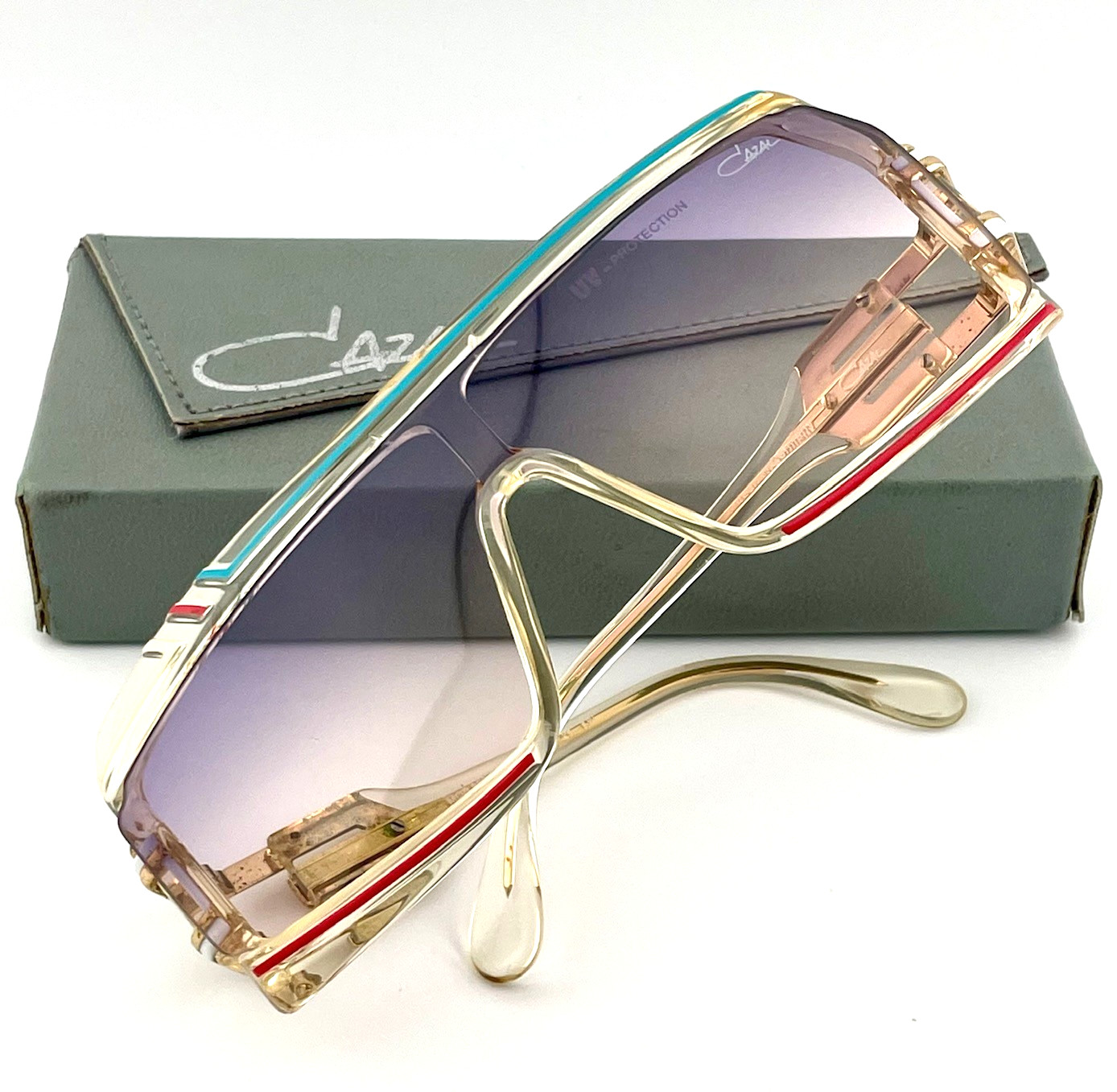 vintage CAZAL 858 col 253 clear sunglasses W.Germany 1980s MC Hammer Hip Hop Boy