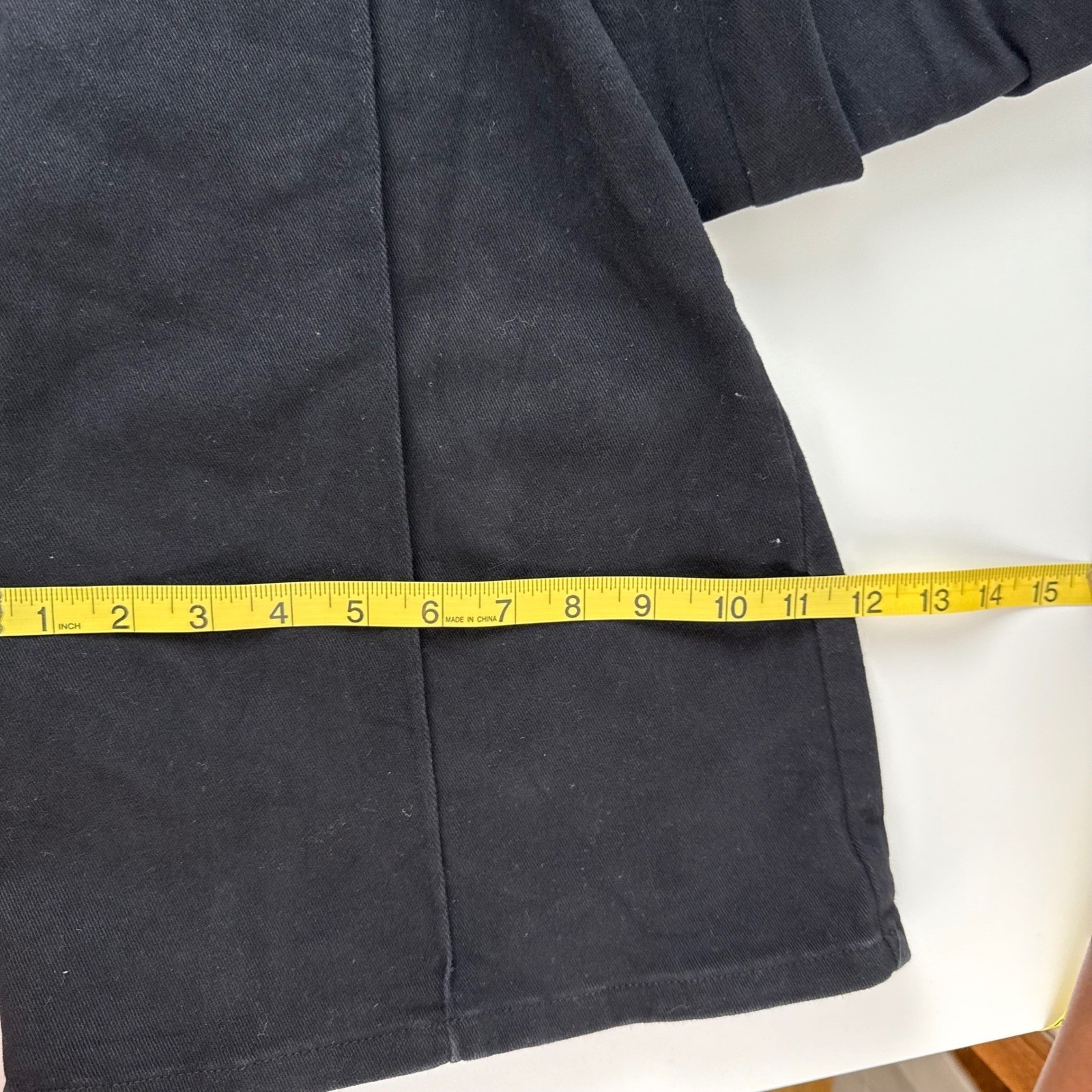 Flying Tomato Black Denim Jumpsuit Puff Sleeve Wide Leg Square Neck IP7509 L