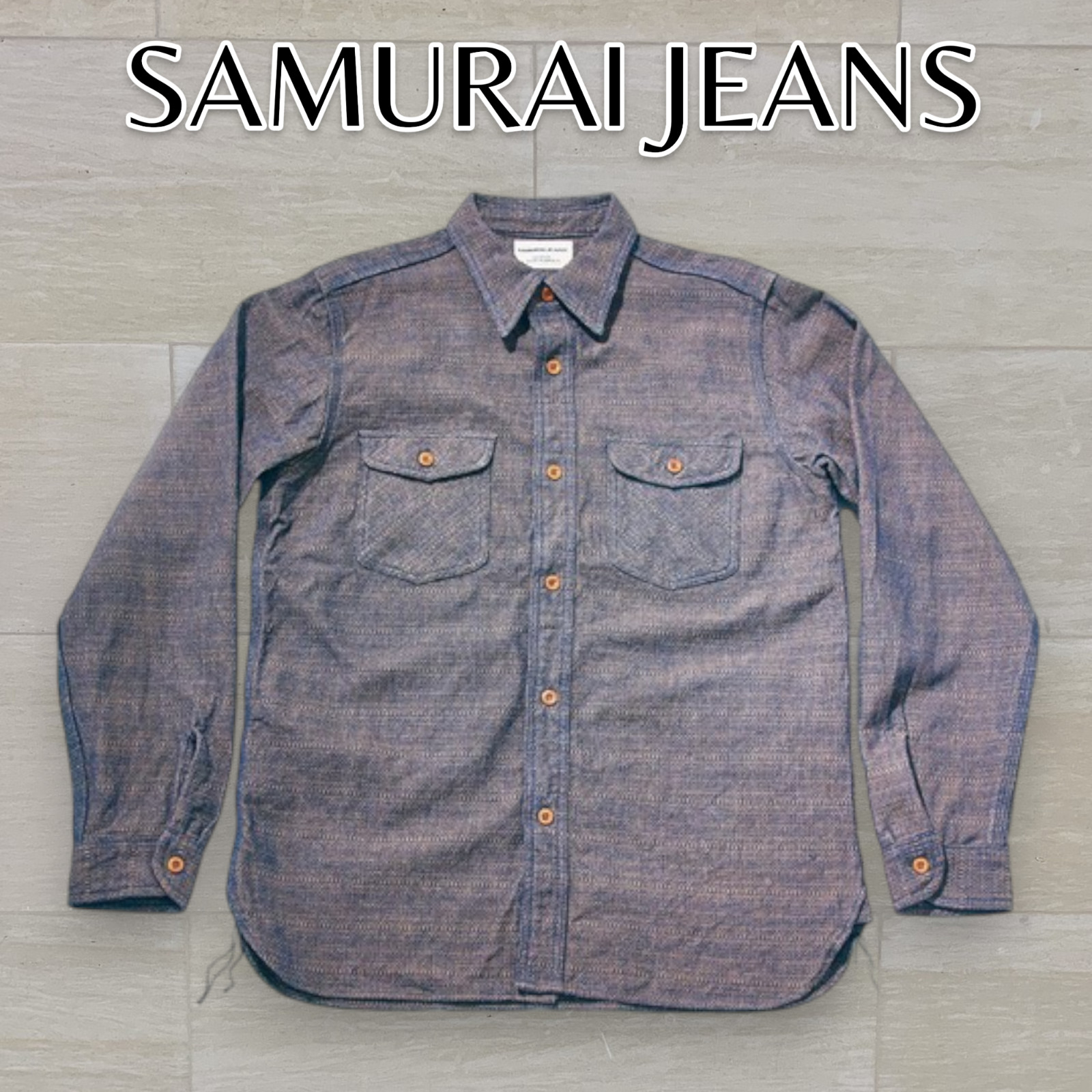 SAMURAI JEANS SSS26-KSK Imadara Work Shirt Long Sleeve Indigo Made in Japan