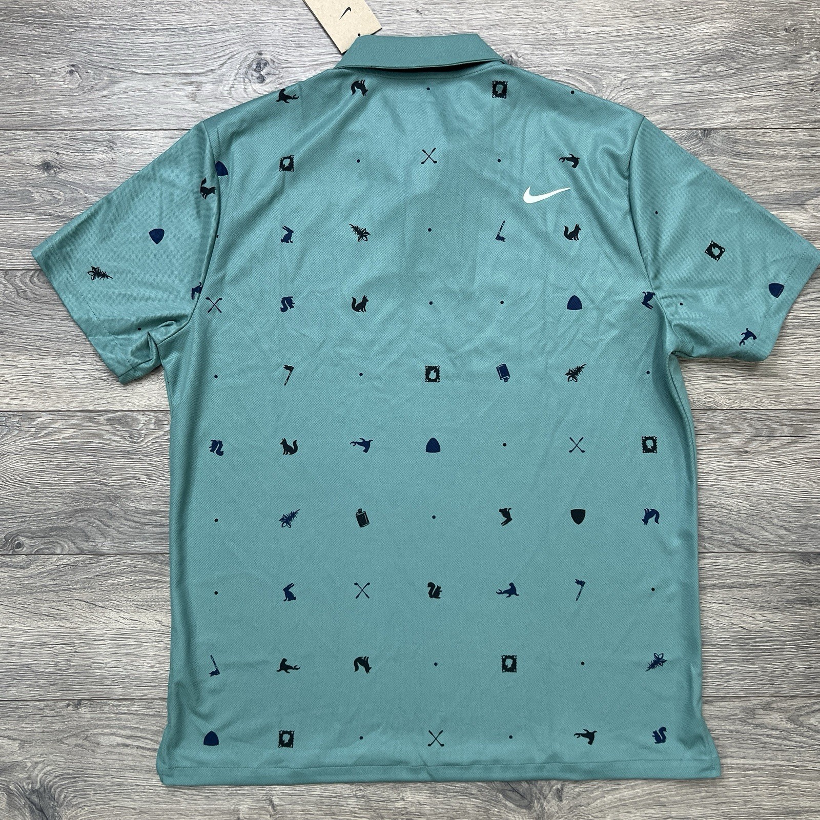 Nike Golf Polo Shirt Size 2XL Mens Dri Fit Tour Novelty Icon Print Short Sleeve