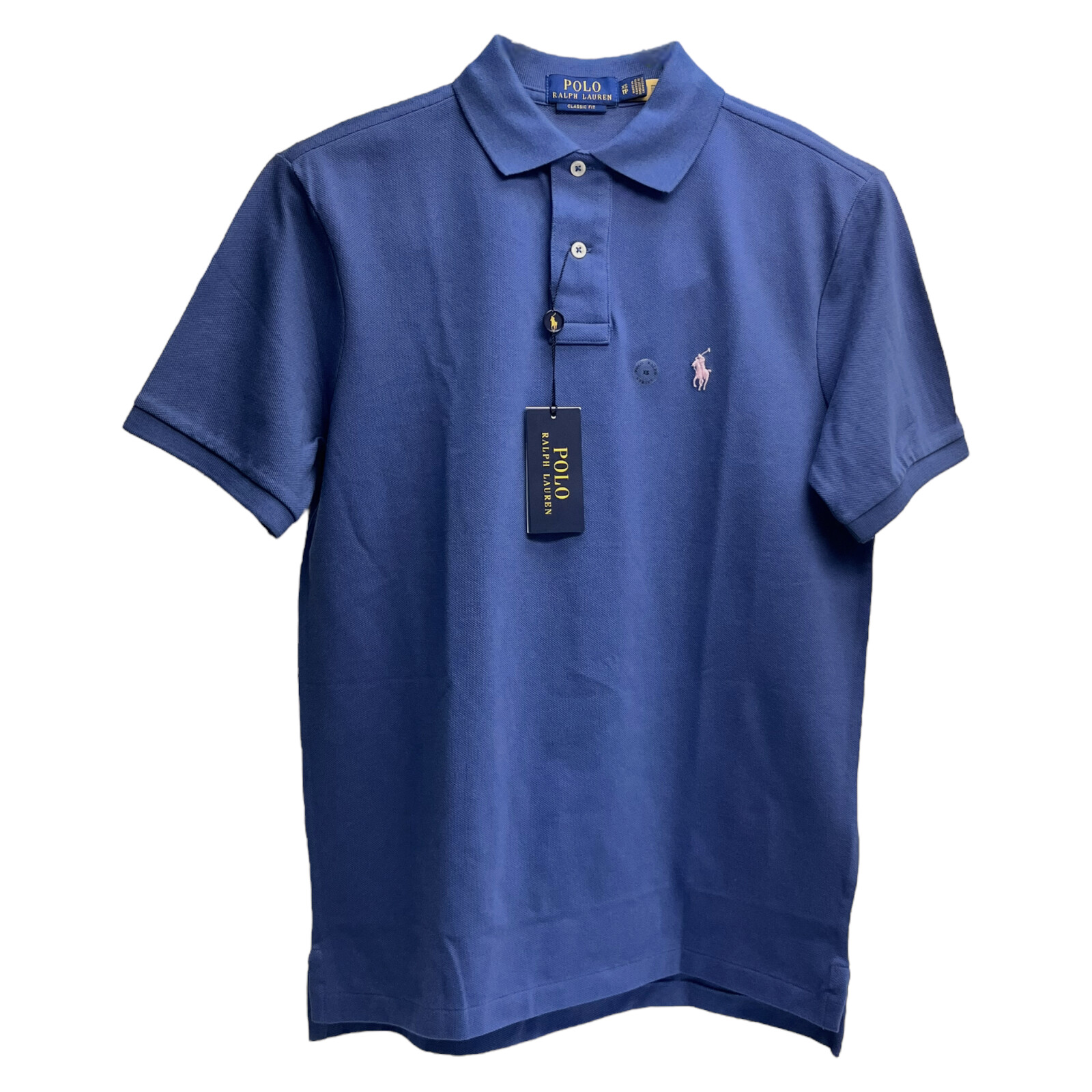 Polo Ralph Lauren Short Sleeve Classic Fit Shirt Blue 100% Cotton Mesh $110