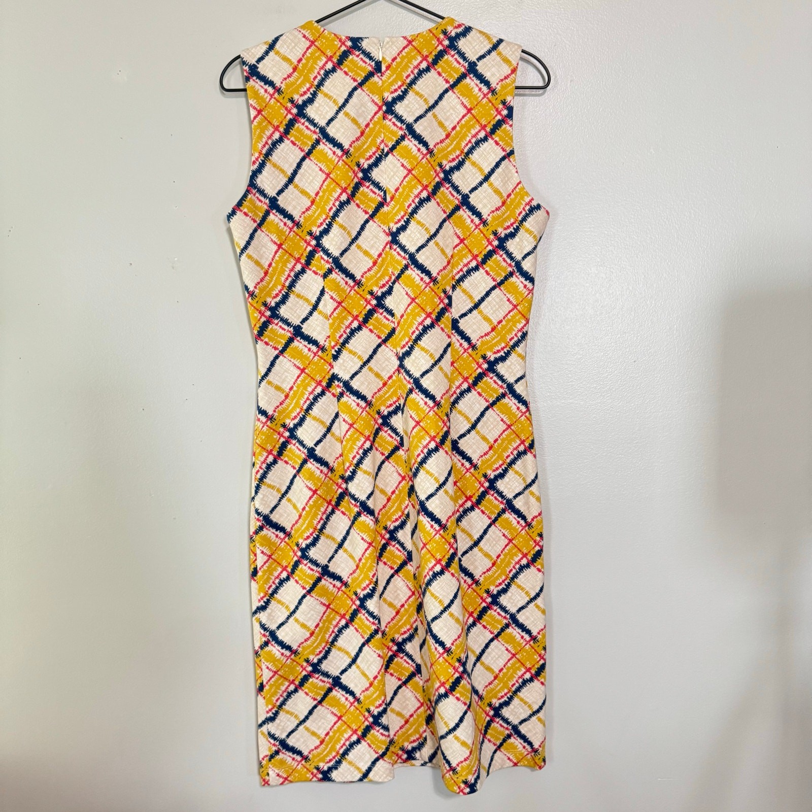 NEW J. McLaughlin Devon Sleeveless Shift Dress Chalk Plaid Print Bainbridge M