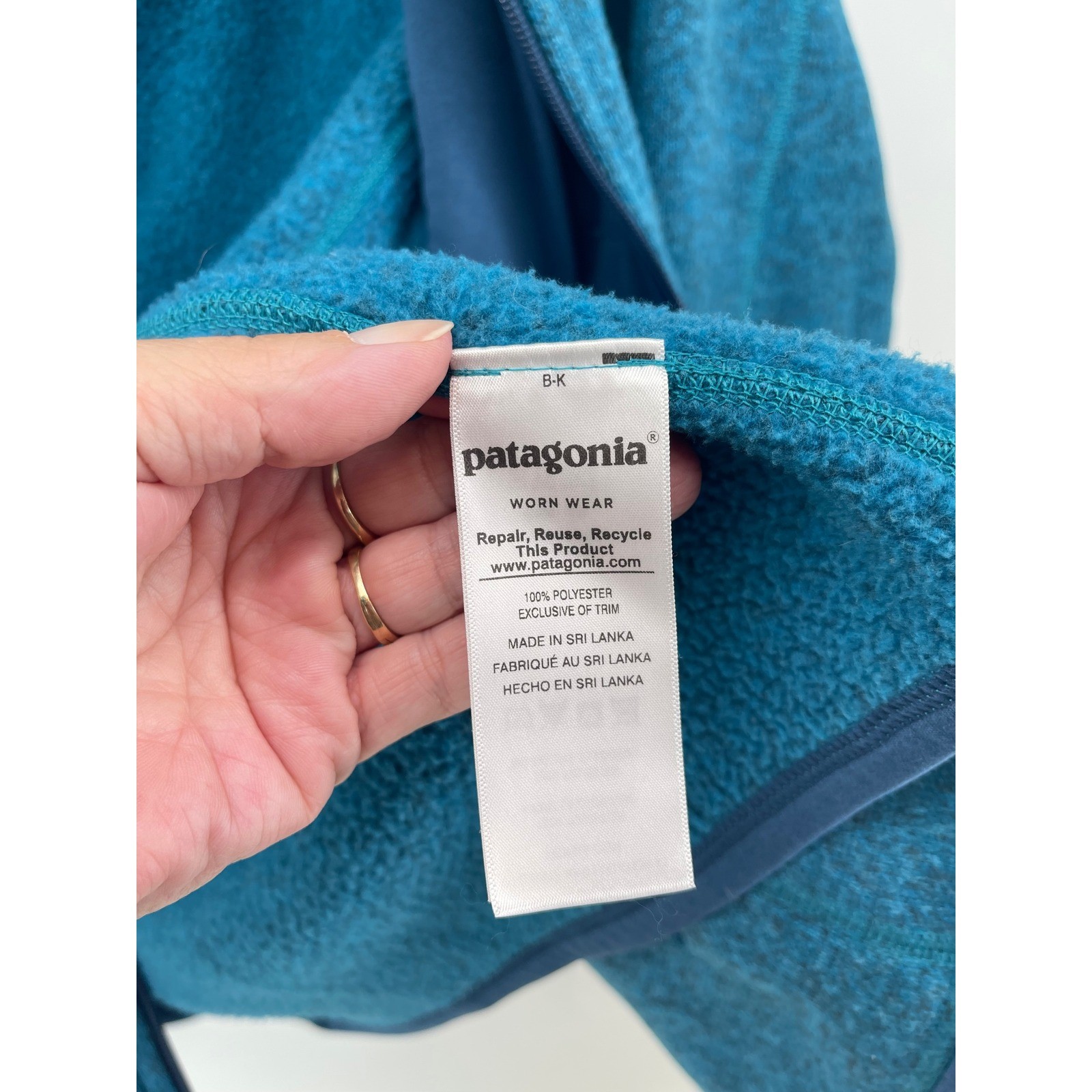Patagonia Better Sweater Full Zip Jacket Teal Blue Heather Womens L 25527