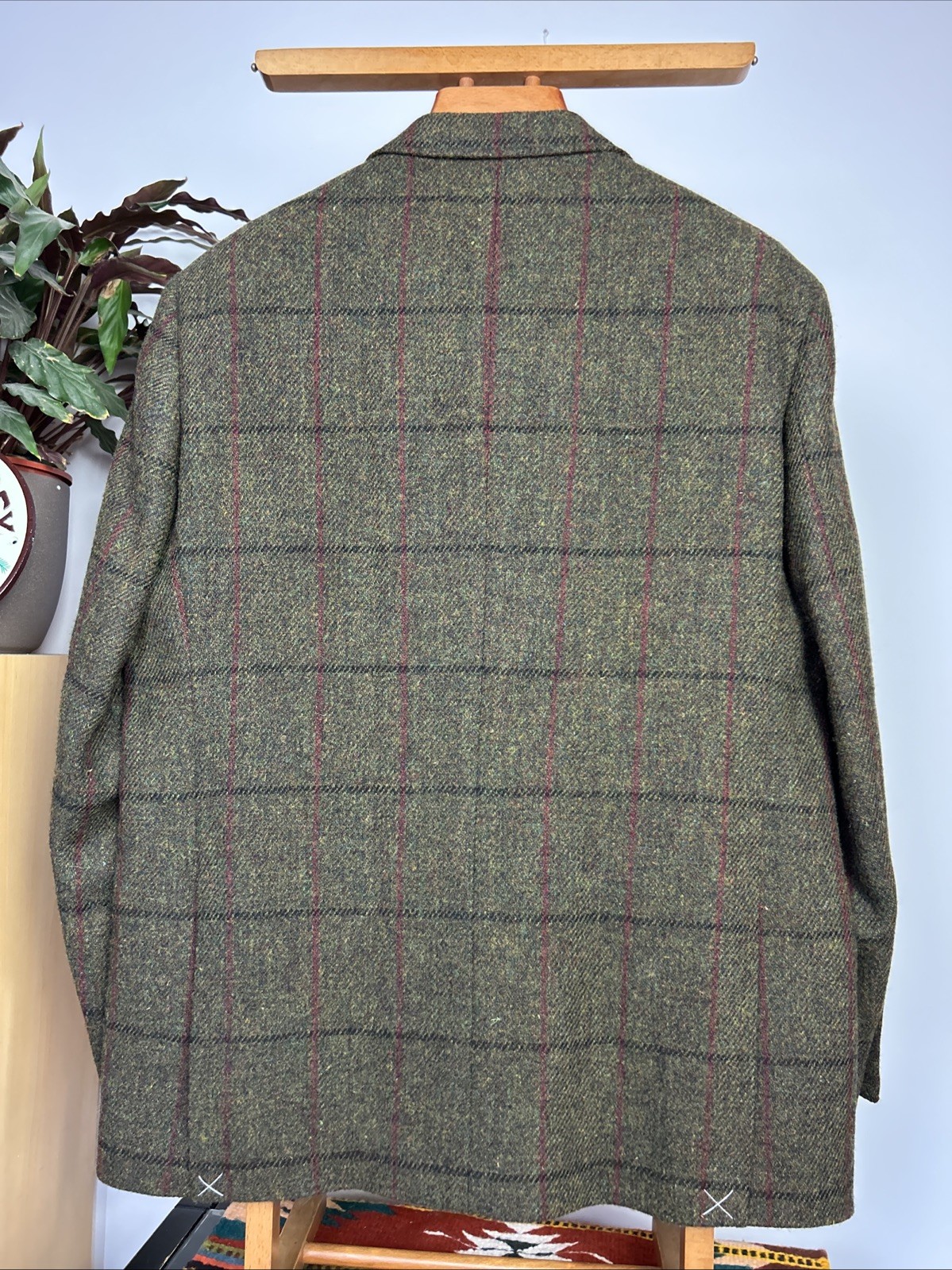 HARRIS TWEED (46R) Mens Sport Coat Jacket ‘Western Isles’ Windowpane Herringbone