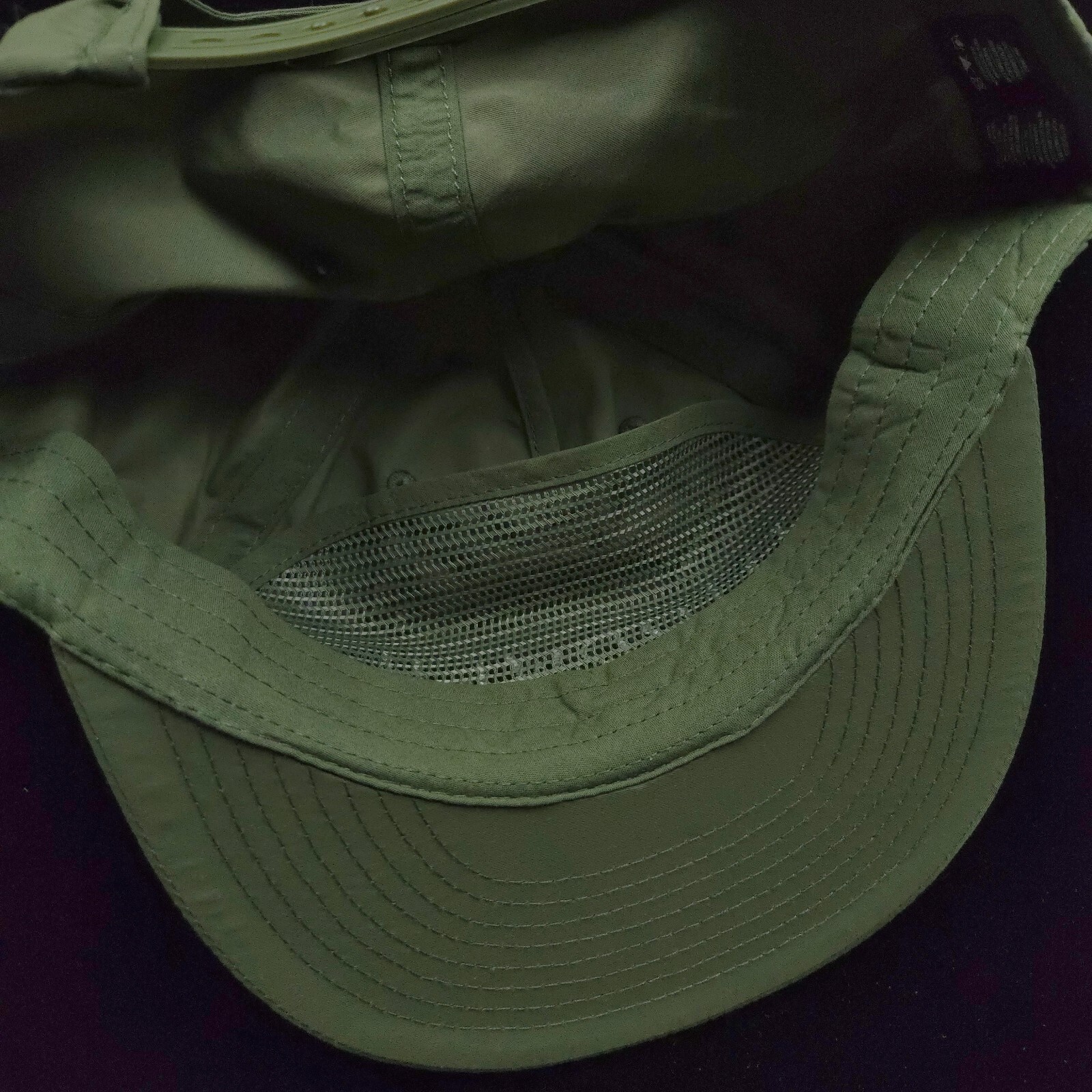 BIRDWELL BEACH BRITCHES HAT -ARMY GREEN NYLON -SURF CAP ADJUSTABLE -MADE USA NEW