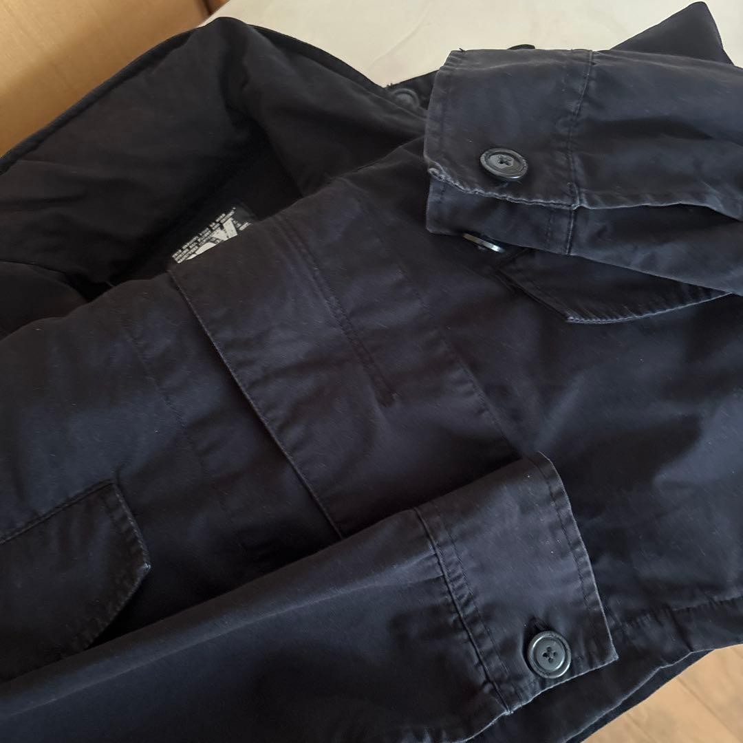 AVIREX Hood Military Jacket Blouson Coat Men Size M Black Genuine