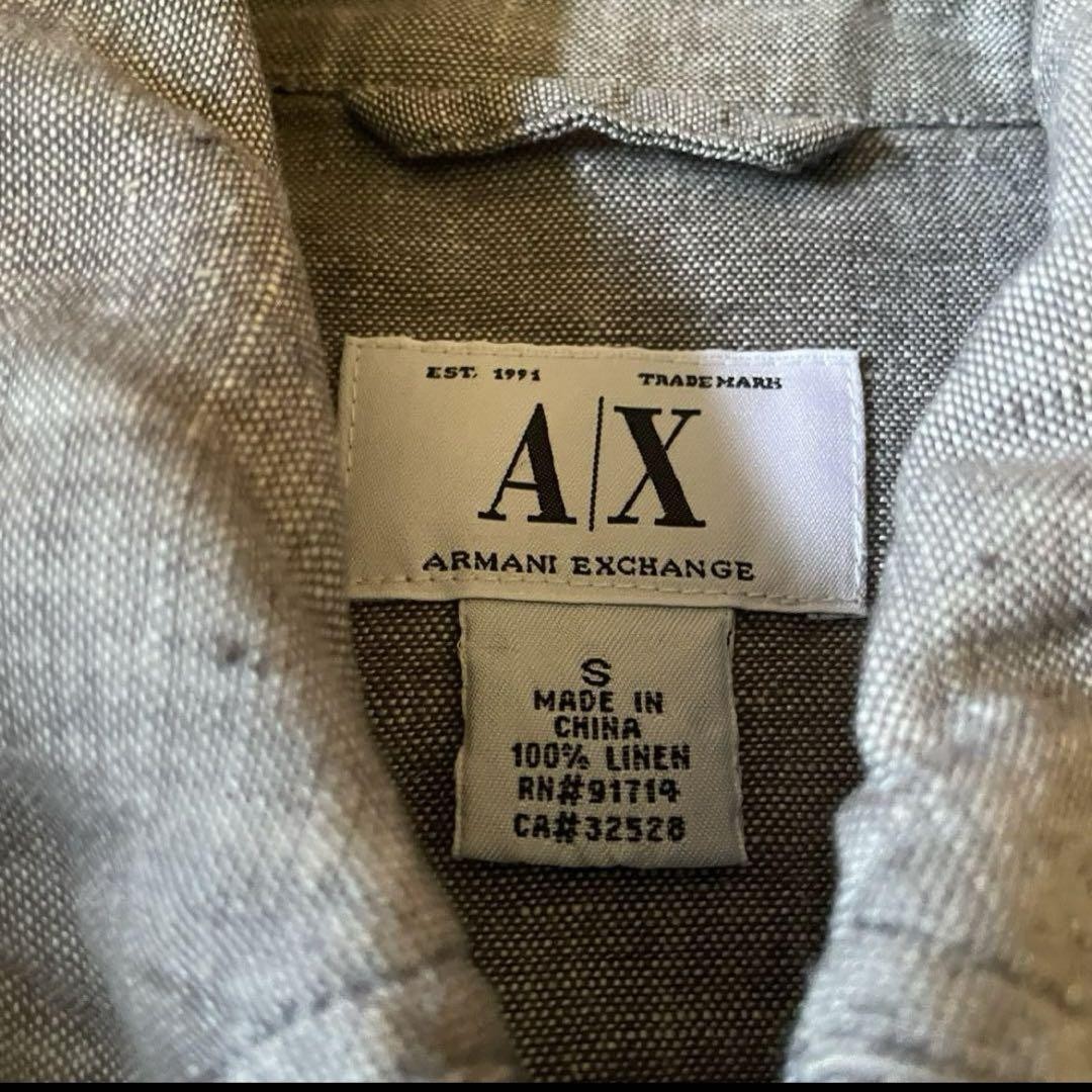 ARMANI 100% linen Jacket Blouson Men Size S Gray 90s