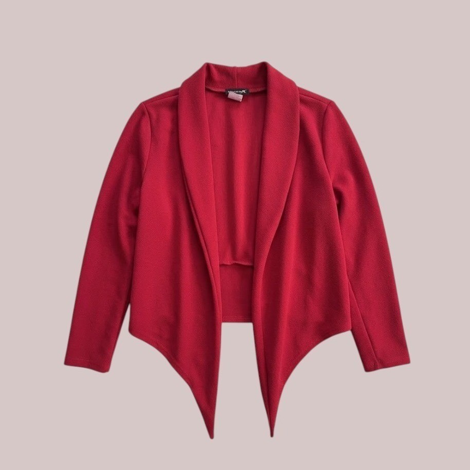 Red Blazer Cardigan size XLARGE Business Casual Dressy Holiday Office Attire