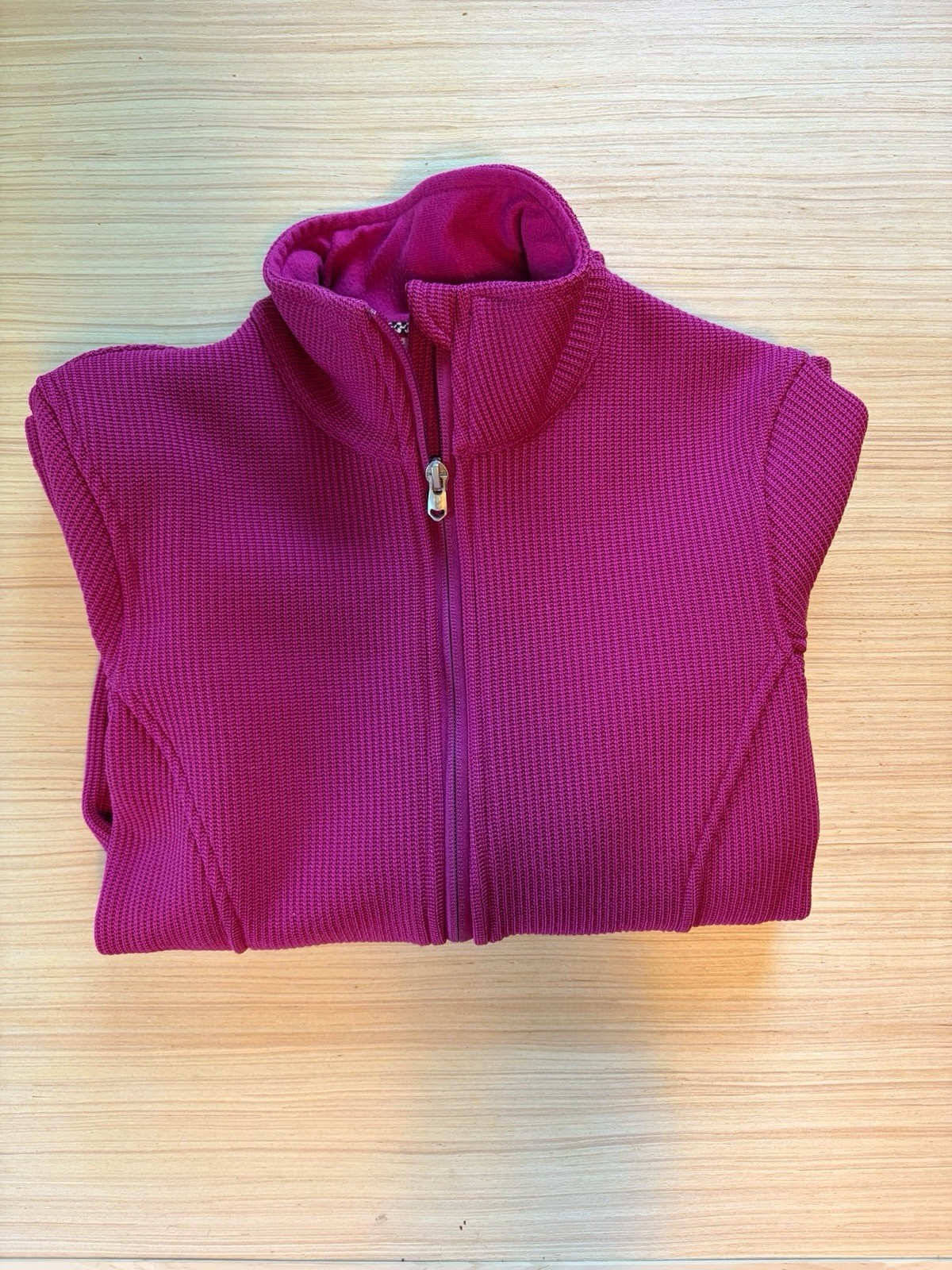 Spyder Core Sweater Jacket Womens Small Pink Full Zip Waffle Knit Fleece