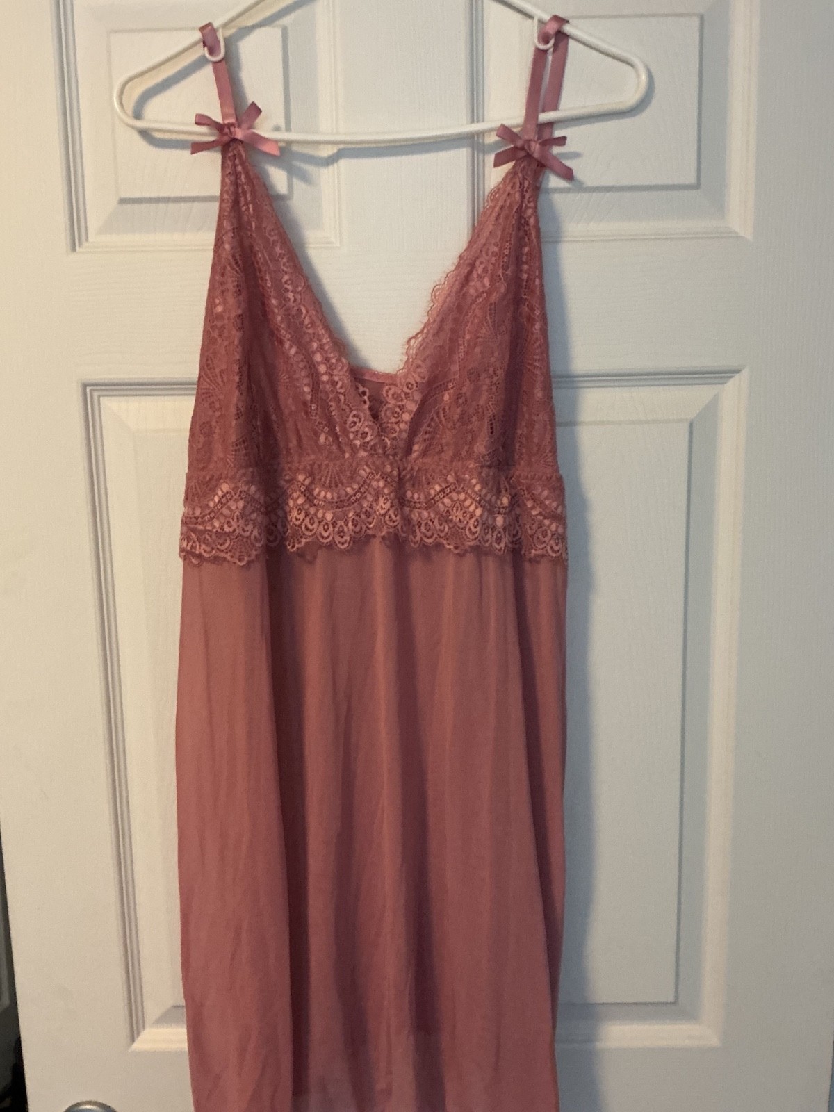 Unknown Brand, Mauve Colored Babydoll, Lace Detail, Size 3X
