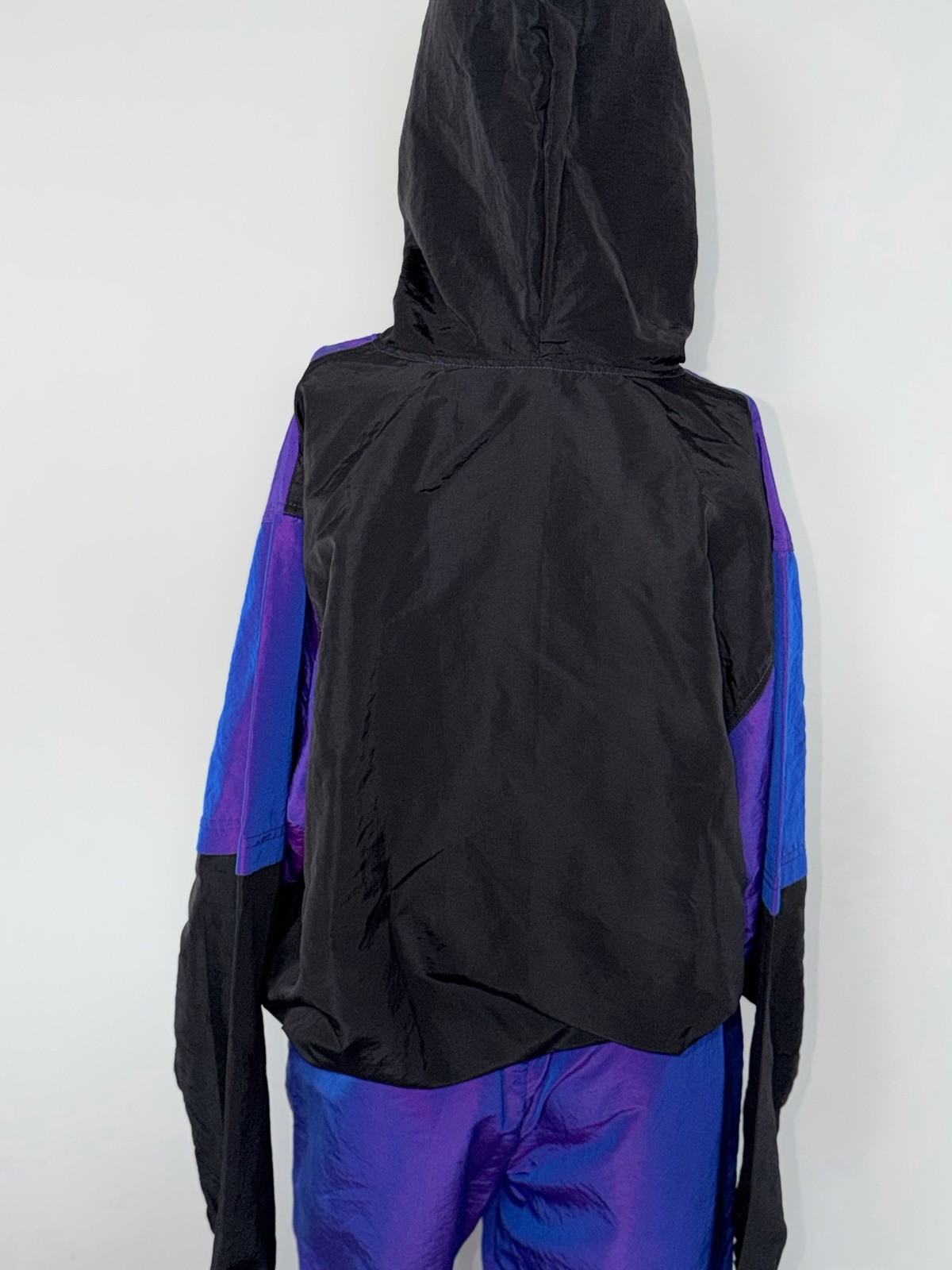 SURF STYLE Vintage 2 Pc Hooded Windbreaker/pants Iridescent Purple One Size