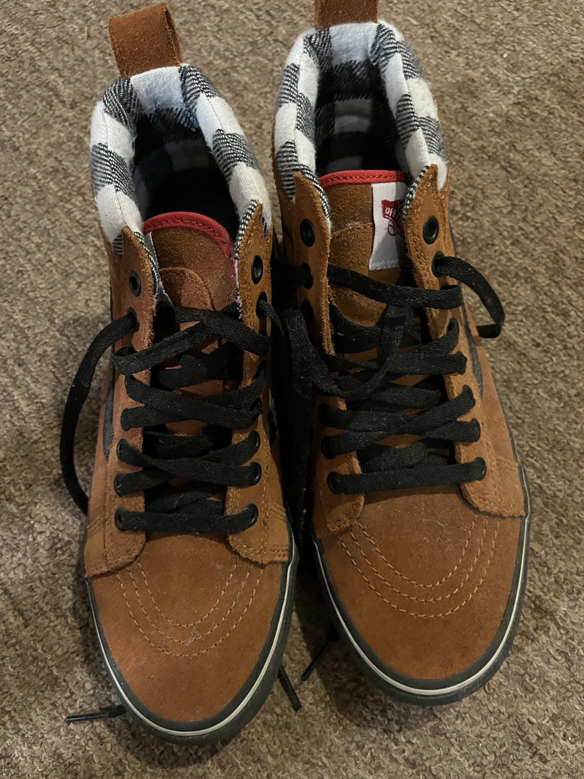 VANS Sk8-Hi unisex High Top Canvas Sneaker Plaid Lined Lace-Up Rubber Sole