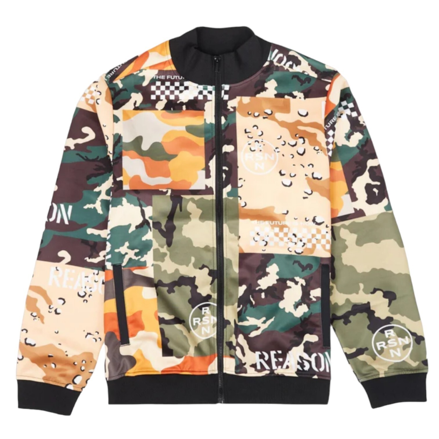 Reason Allover Camo Mixed Allover Print Track Jacket Men’s Size Medium