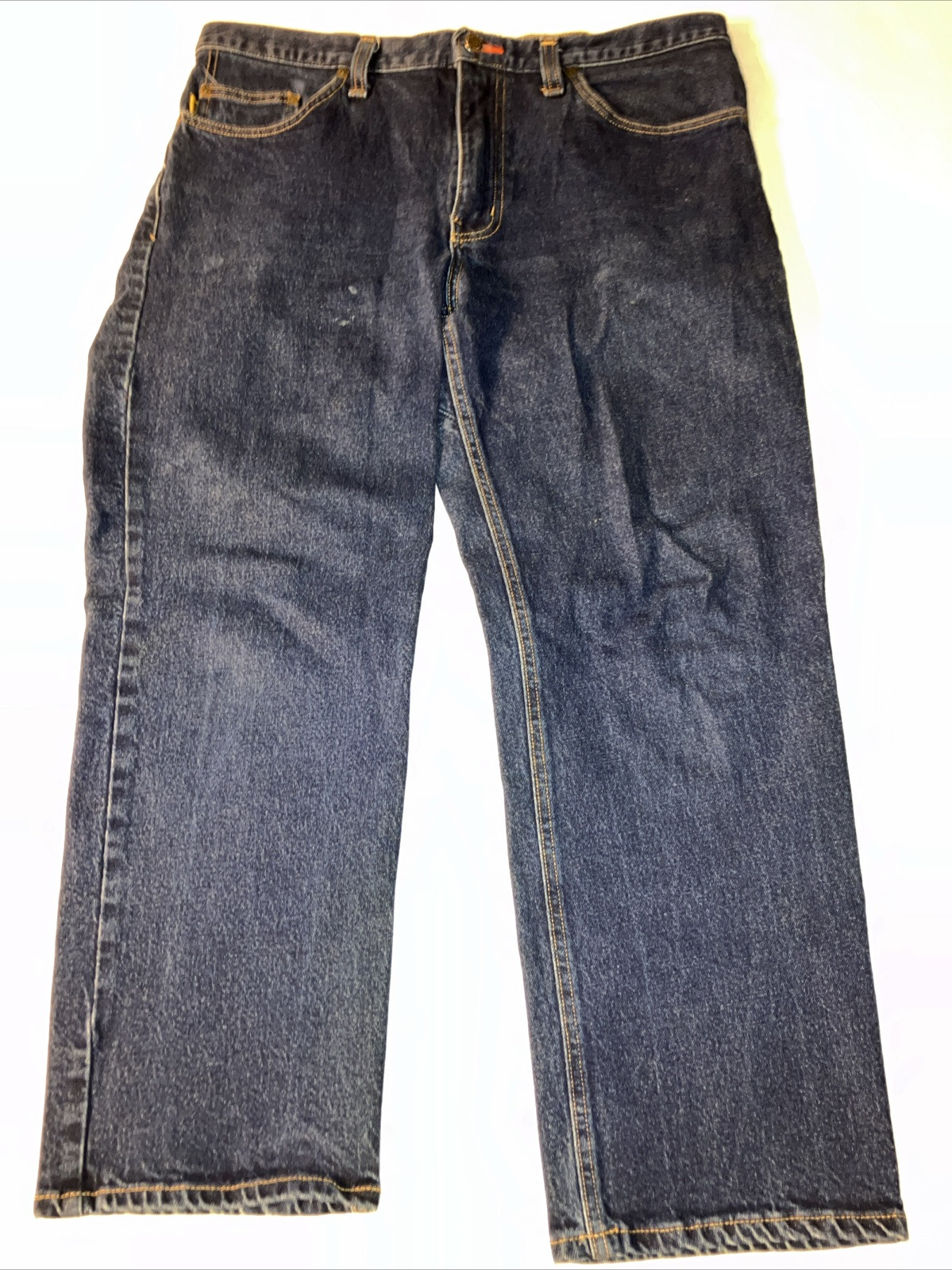 DIAMOND GUSSET Jeans Mens 36×27.5in Blue Denim Dungarees 🇺🇸Made in USA