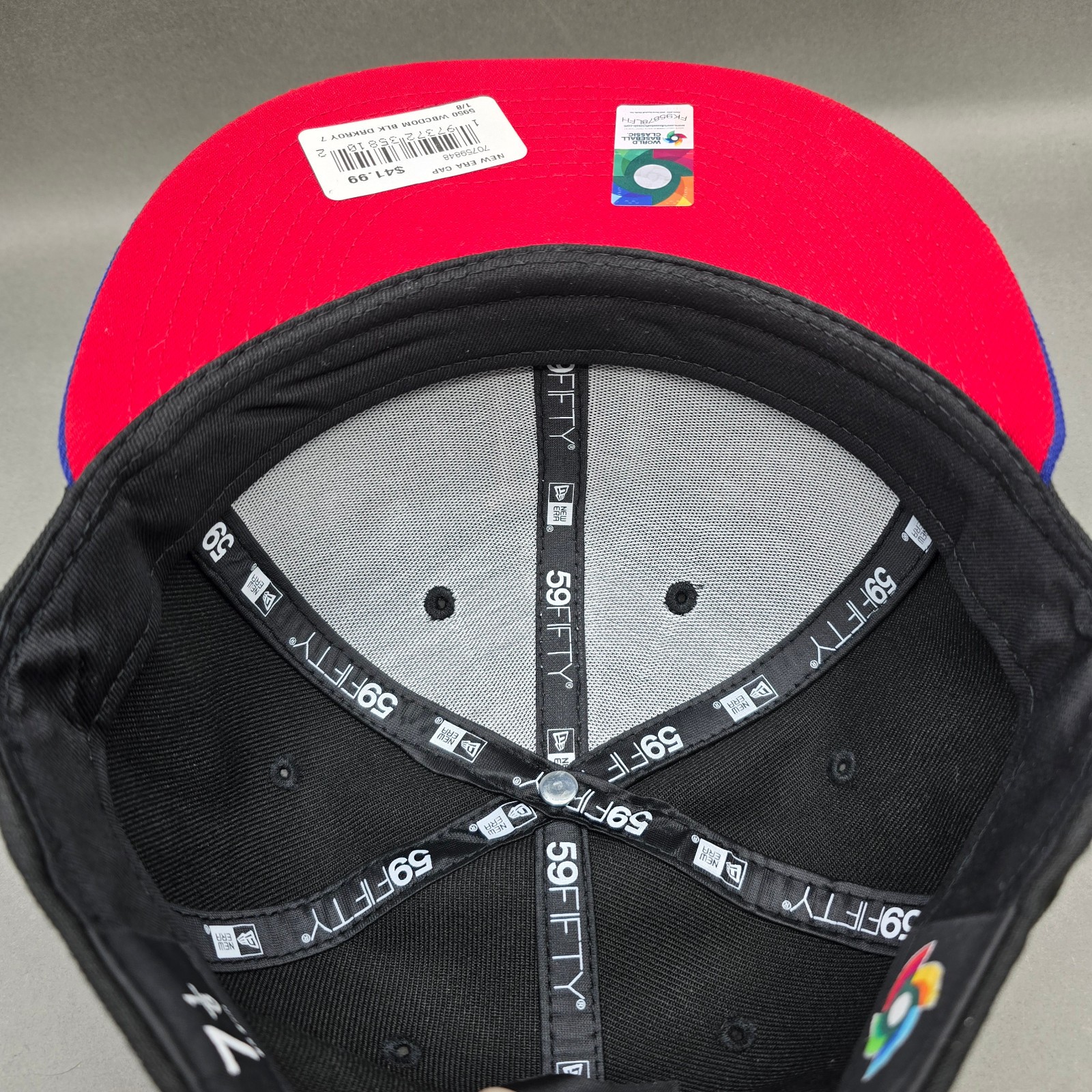 Dominican Republic Hat Cap Fitted 7 1/8 Black Blue National Baseball Team Adult