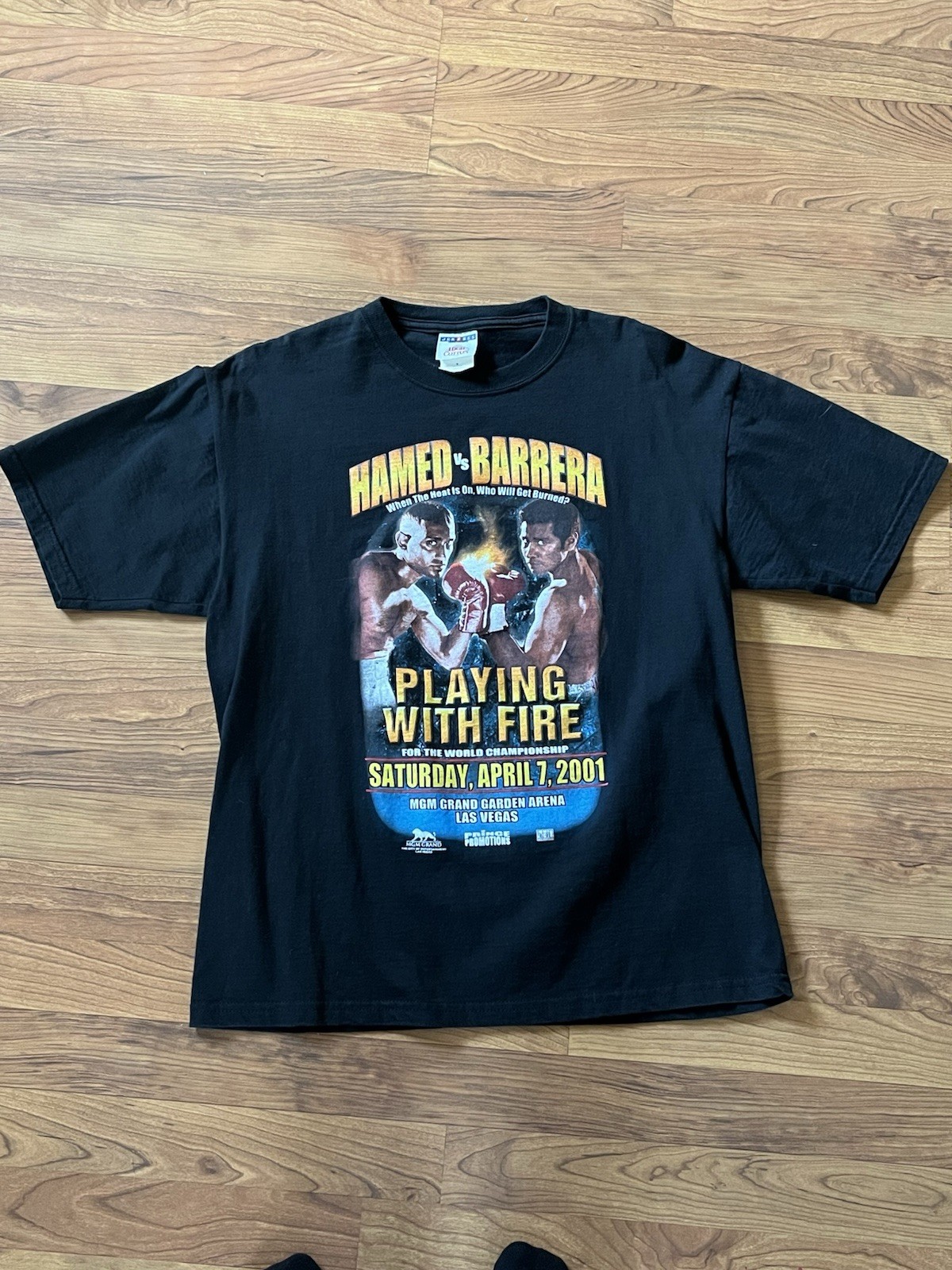 Nadeem Hamed Vs Marco Antonio Barrera Boxing Shirt 2001 VTG Medium