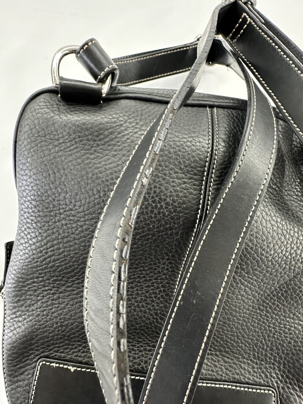 Dooney & Bourke Black Pebbled All Weather Leather Backpack Purse Y2K Zip
